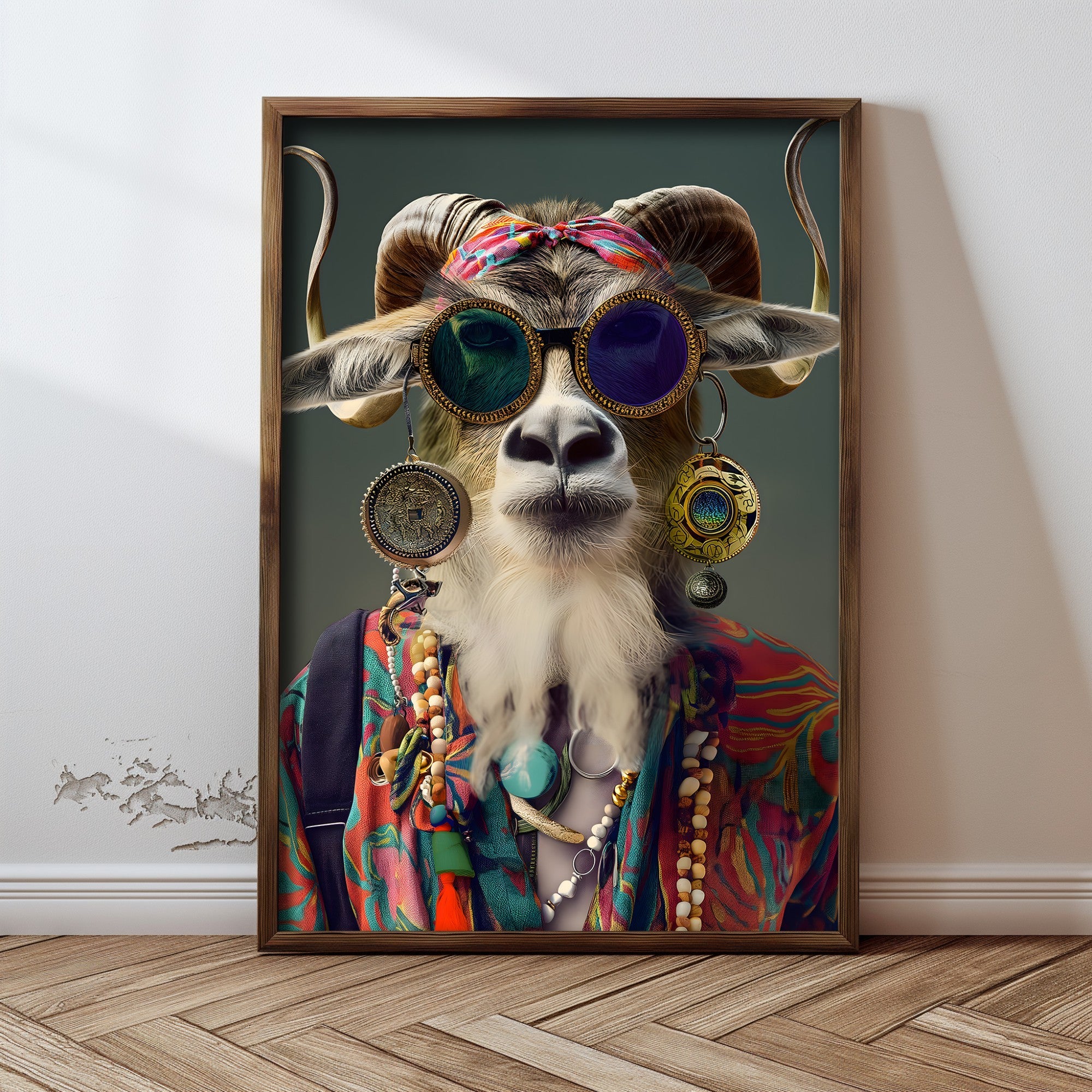 Quadro Decorativo MDF Emoldurado Multicolor 35x47cm - Impressão UV em Madeira de Pinho