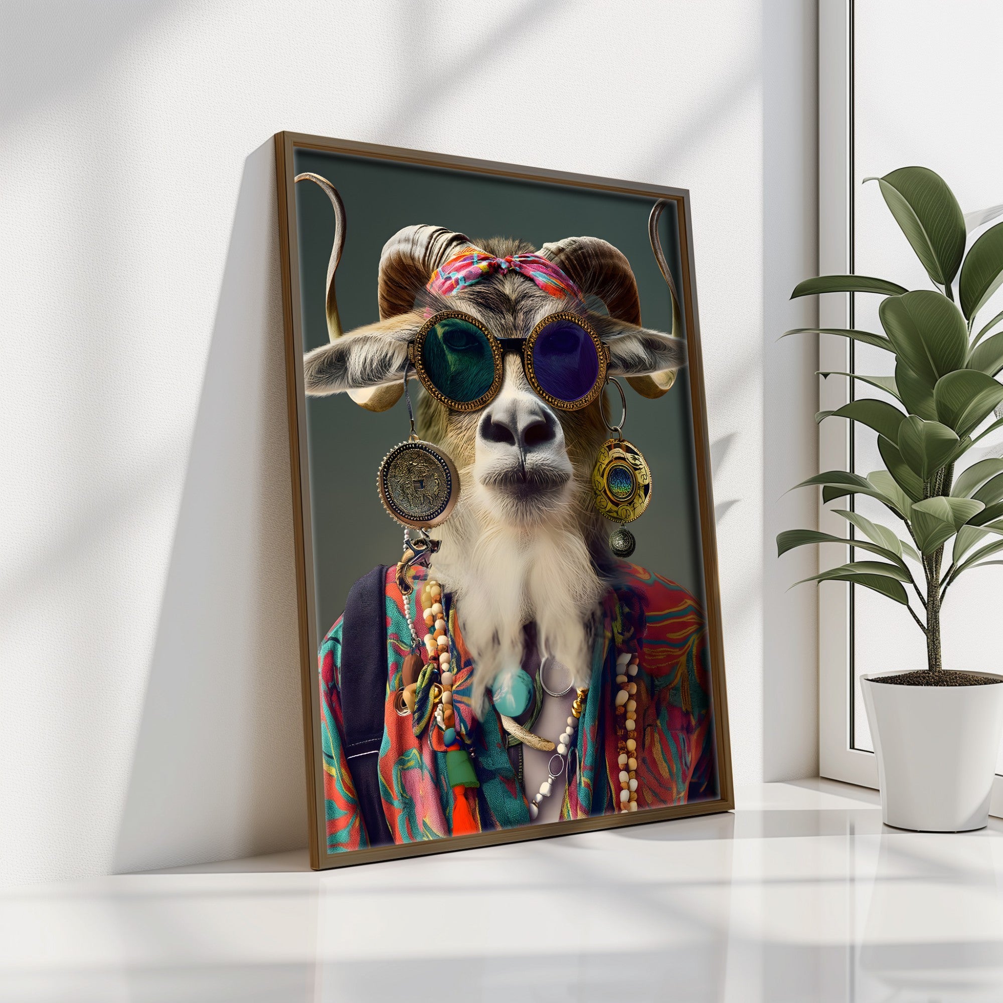 Quadro Decorativo MDF Emoldurado Multicolor 35x47cm - Impressão UV em Madeira de Pinho