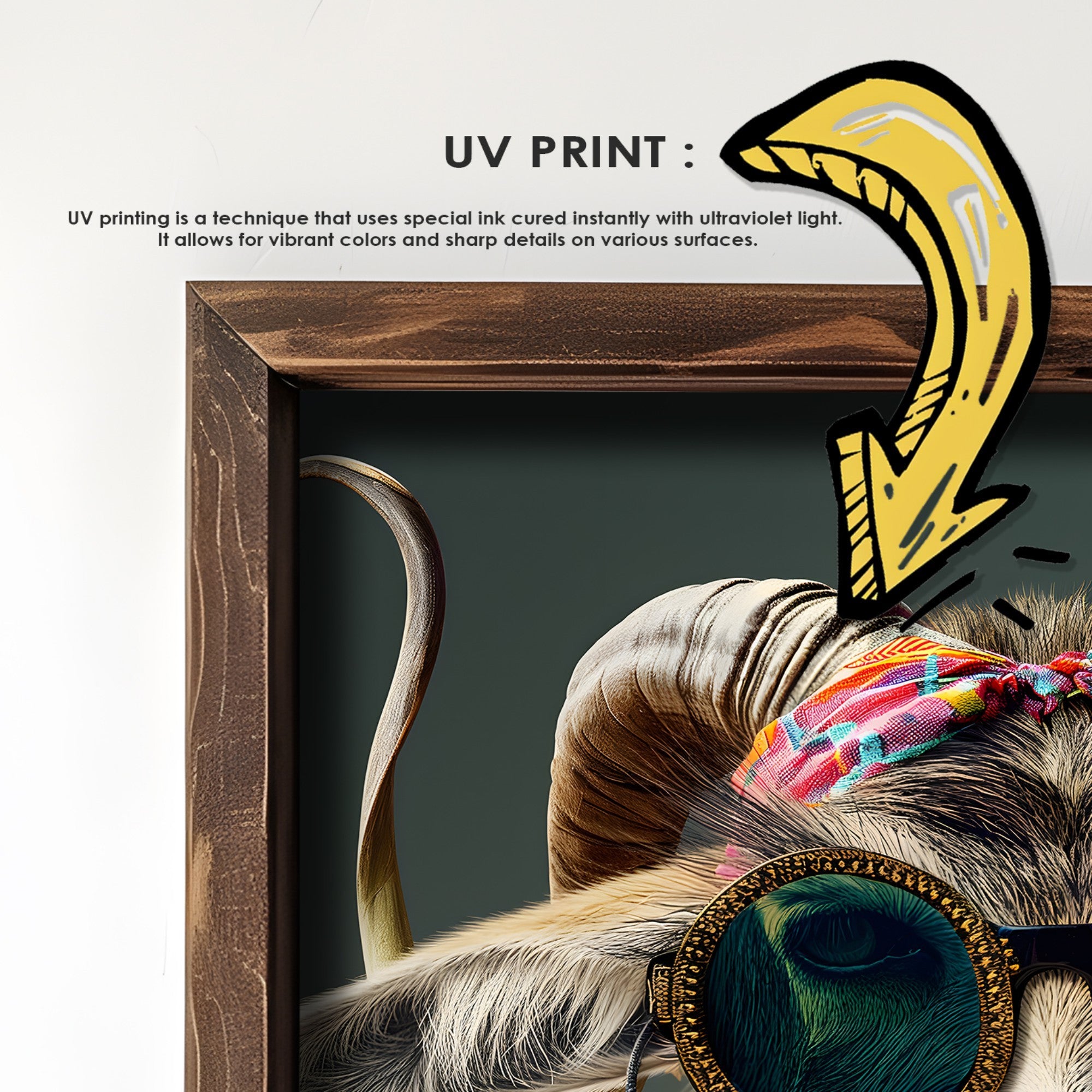 Quadro Decorativo MDF Emoldurado Multicolor 35x47cm - Impressão UV em Madeira de Pinho