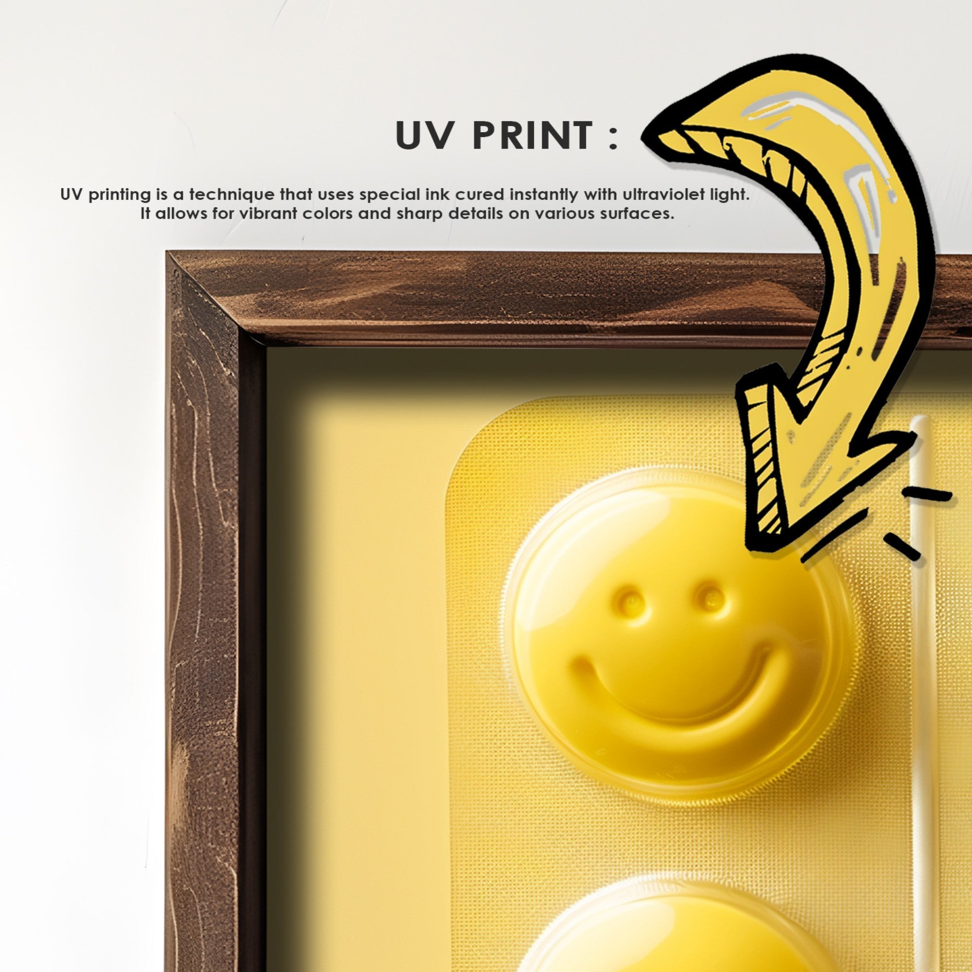 Quadro Decorativo MDF Emoldurado Multicolor 35x47cm - Impressão UV em Madeira de Pinho