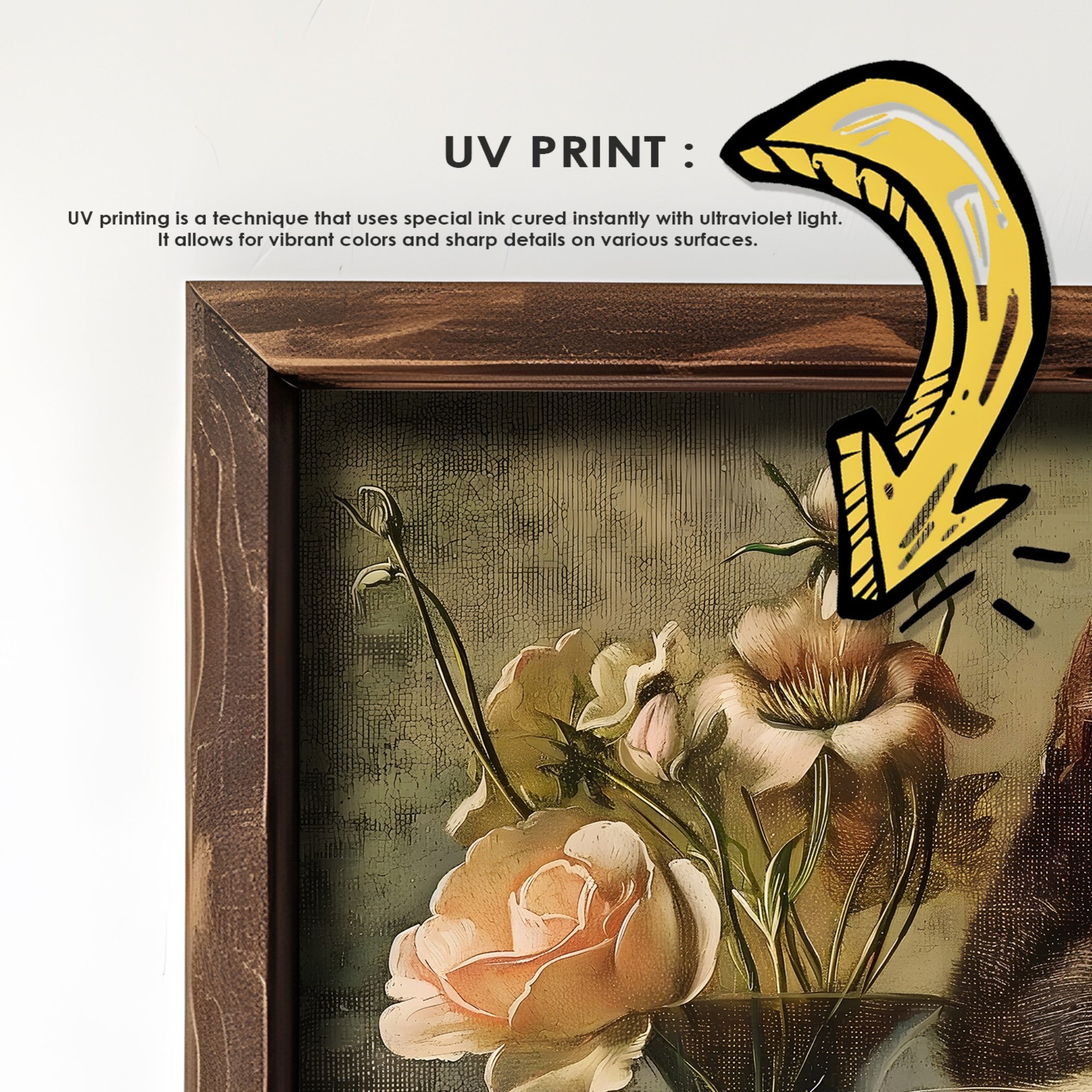 Quadro Decorativo MDF Emoldurado Multicolor 35x47cm - Impressão UV em Madeira de Pinho