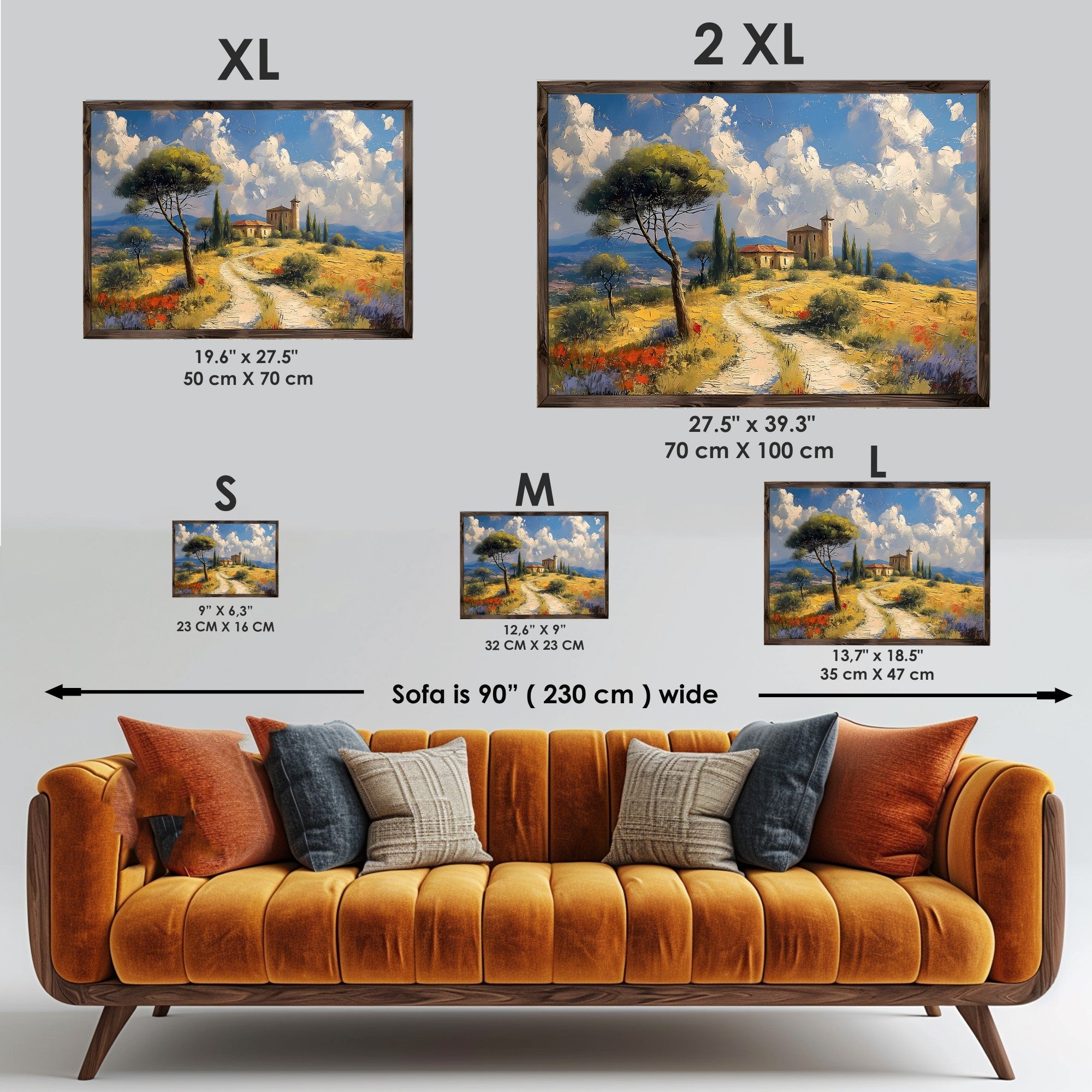 Quadro Decorativo MDF Emoldurado Multicolor GE065-L - Impressão UV em Madeira de Pinho 35x47cm