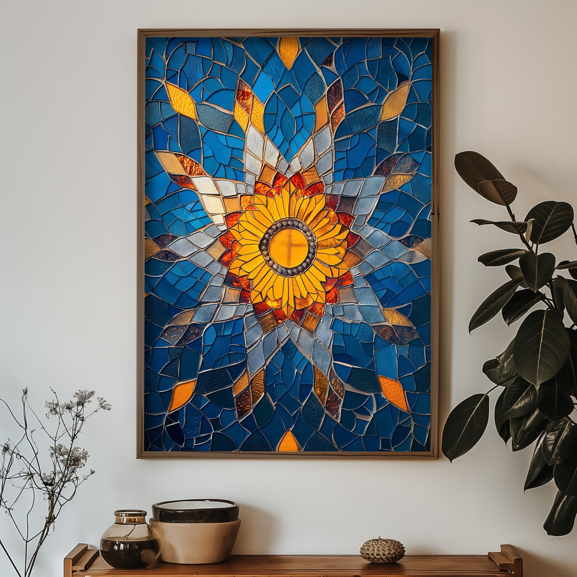 Quadro Decorativo MDF Emoldurado Multicolor GE067-L - Impressão UV em Madeira de Pinho 35x47cm