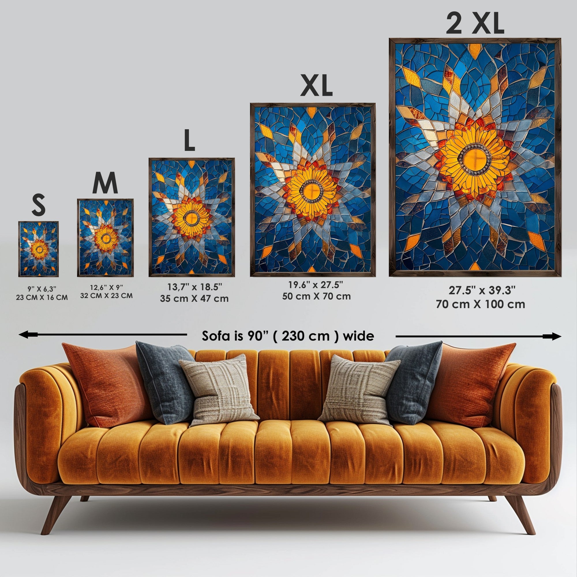 Quadro Decorativo MDF Emoldurado Multicolor GE067-L - Impressão UV em Madeira de Pinho 35x47cm