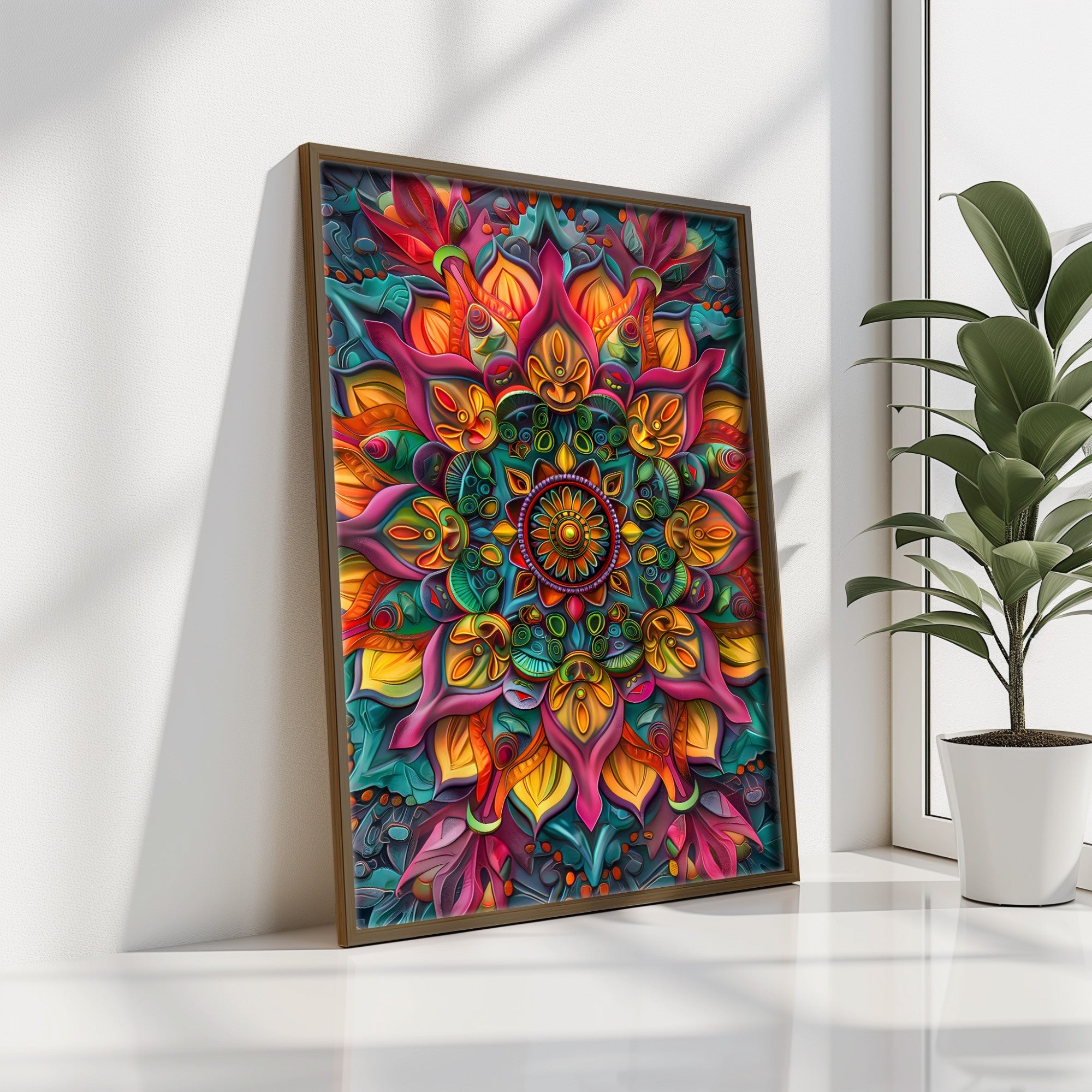 Quadro Decorativo MDF Emoldurado Multicolor GE068-L - Impressão UV em Madeira de Pinho 35x47cm