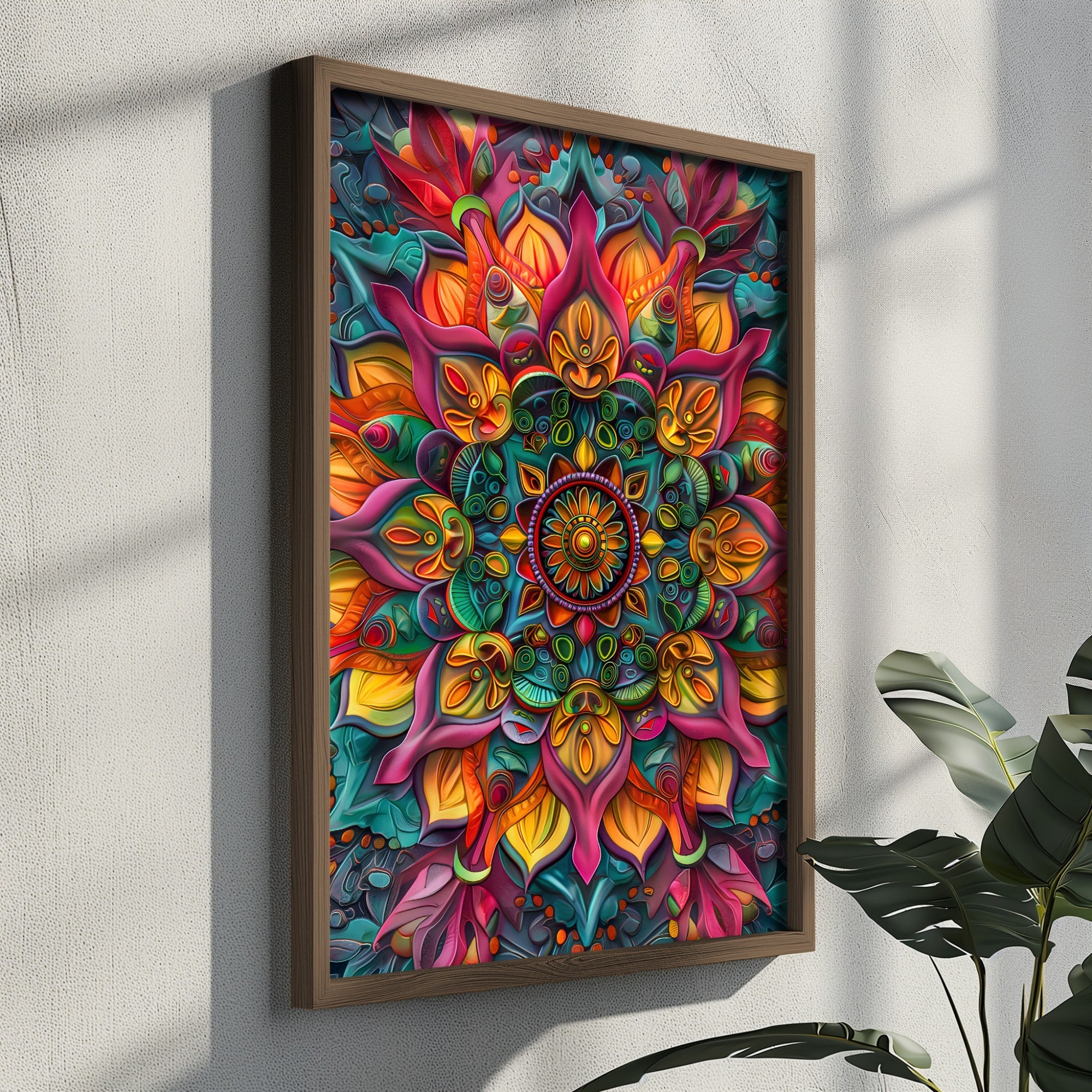 Quadro Decorativo MDF Emoldurado Multicolor GE068-L - Impressão UV em Madeira de Pinho 35x47cm
