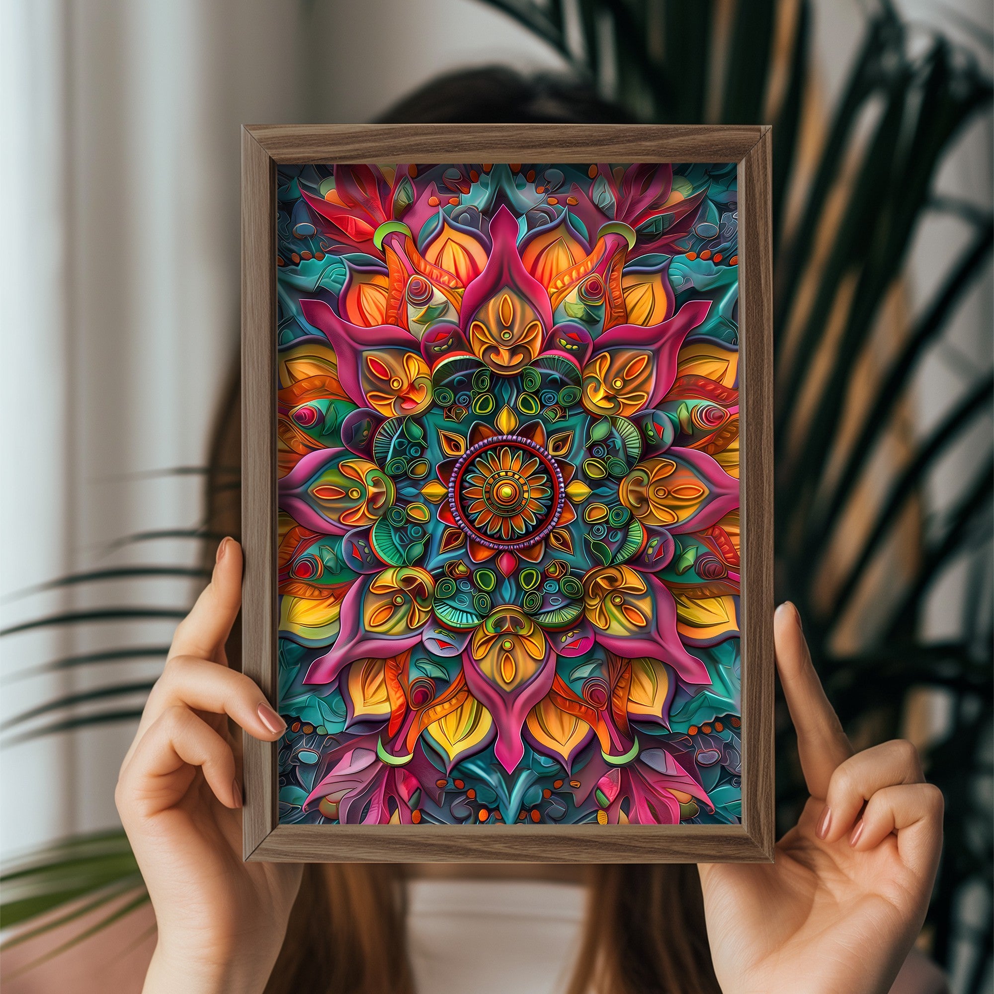 Quadro Decorativo MDF Emoldurado Multicolor GE068-L - Impressão UV em Madeira de Pinho 35x47cm