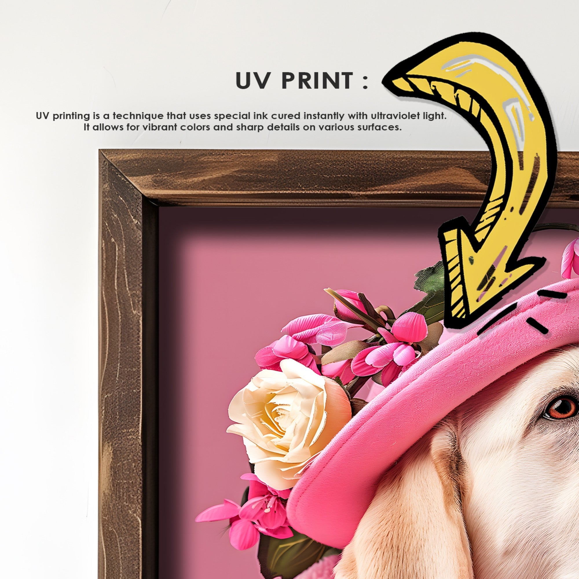 Quadro Decorativo MDF Emoldurado Multicolor GE077-L - Impressão UV em Madeira de Pinho 35x47cm