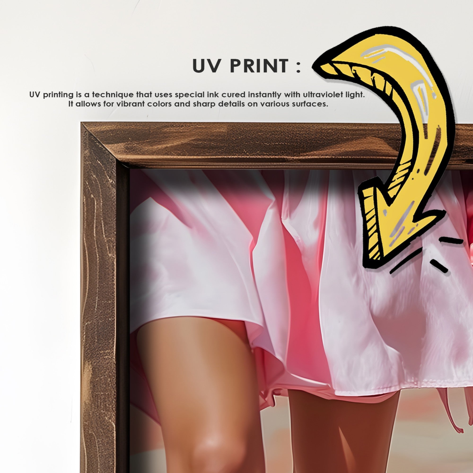 Quadro Decorativo MDF Emoldurado Multicolor 35x47cm - Impressão UV em Madeira de Pinho