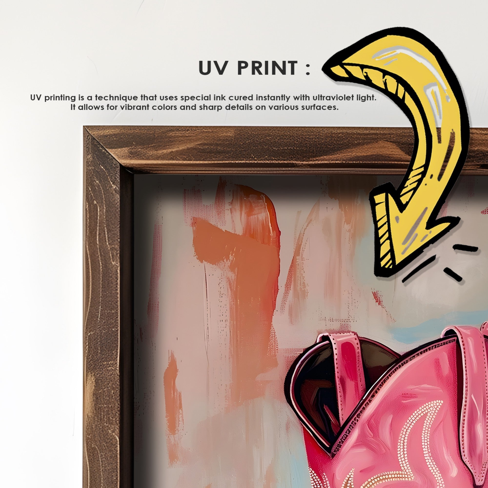 Quadro Decorativo MDF Emoldurado Multicolor GE083-L - Impressão UV em Madeira de Pinho 35x47cm