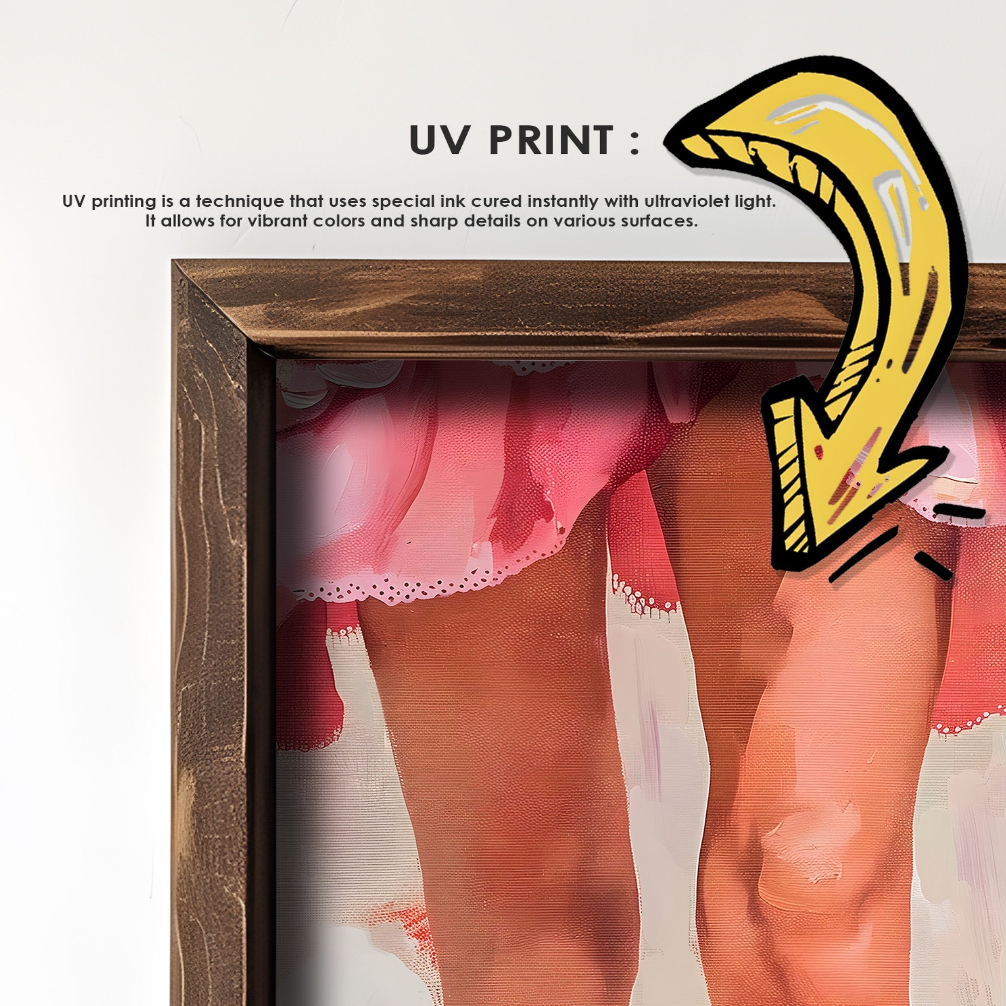 Quadro Decorativo MDF Emoldurado Multicolor 35x47cm - Impressão UV em Madeira de Pinho