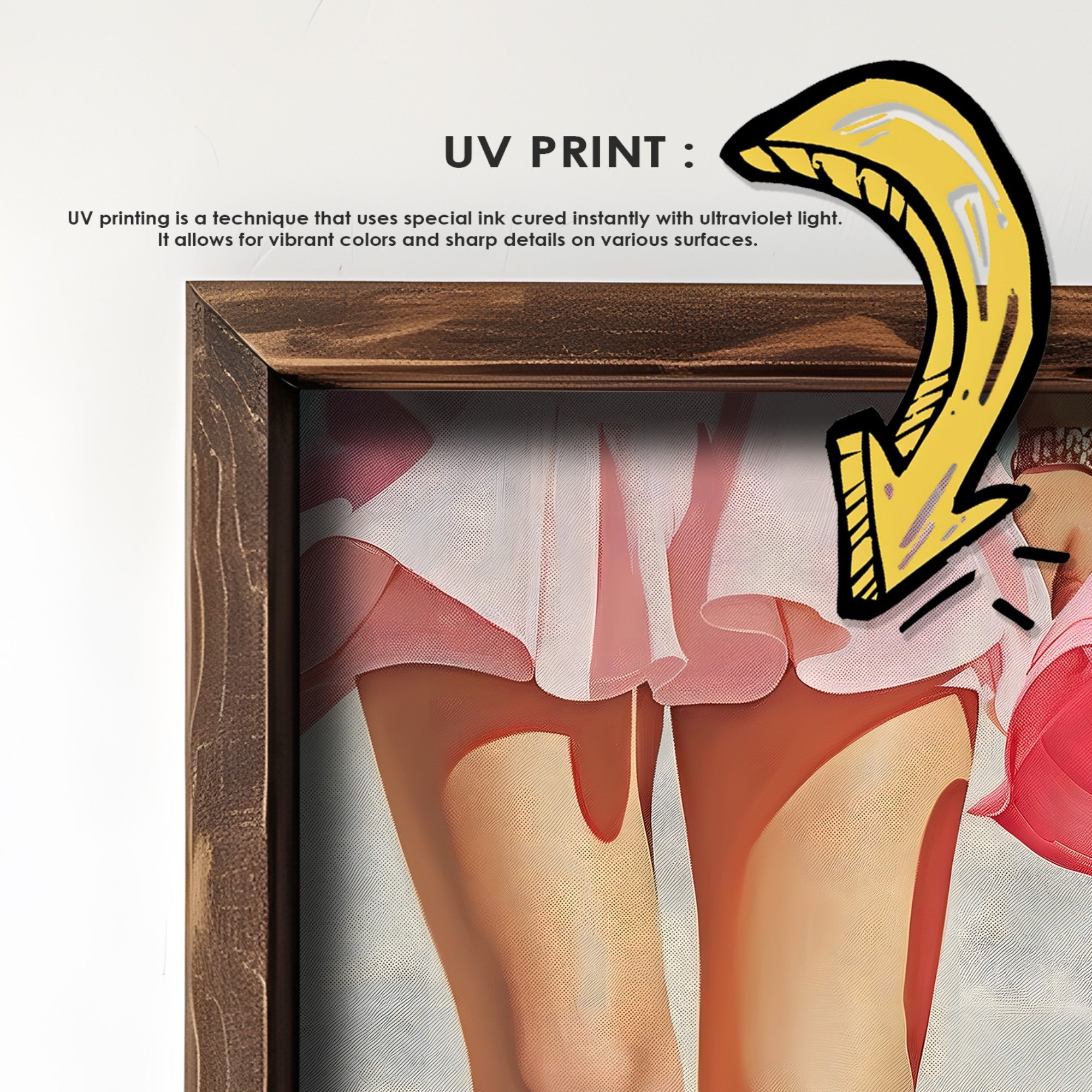 Quadro Decorativo MDF Emoldurado Multicolor GE086-L - Impressão UV em Madeira de Pinho 35x47cm