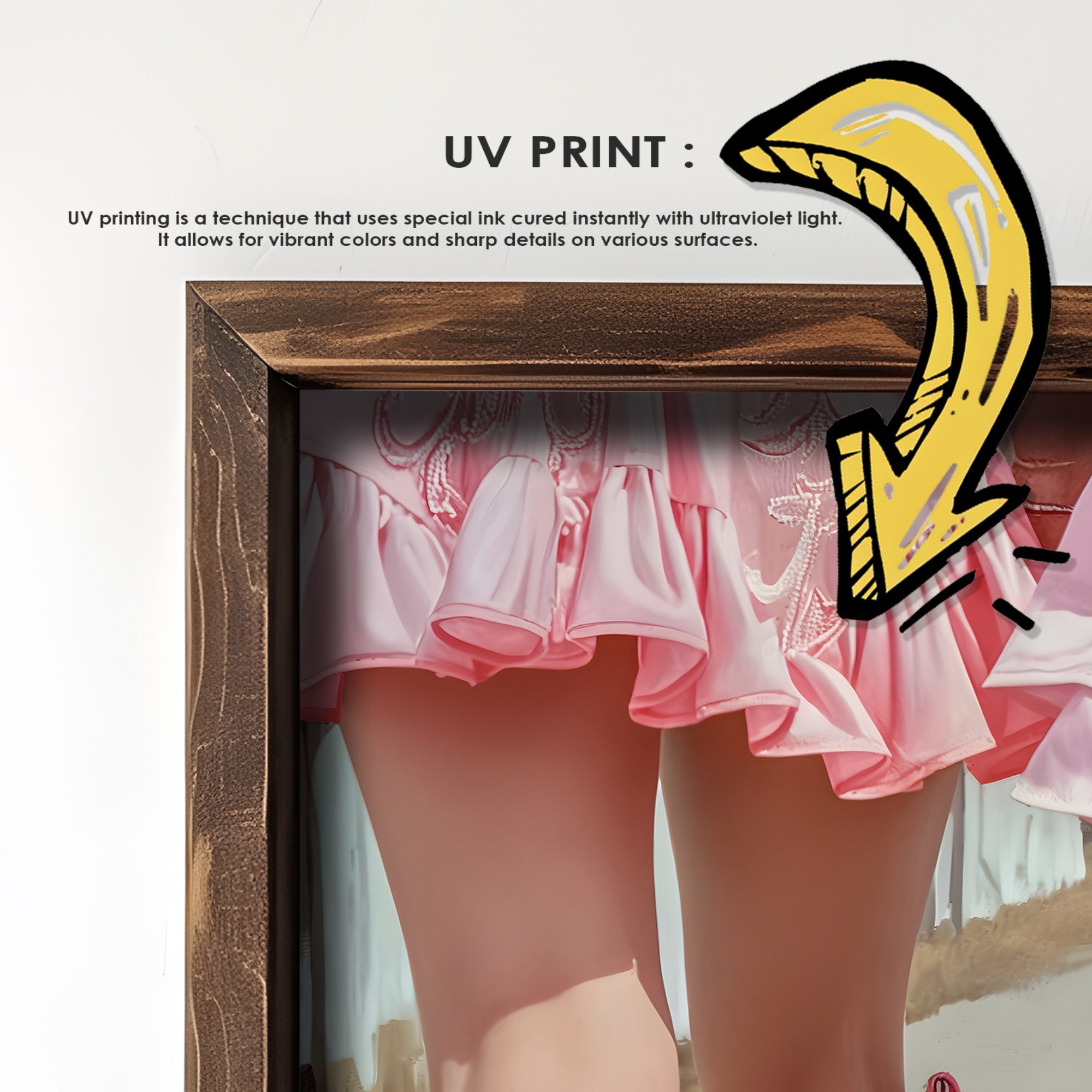 Quadro Decorativo MDF Emoldurado Multicolor GE087-L - Impressão UV em Madeira de Pinho 35x47cm