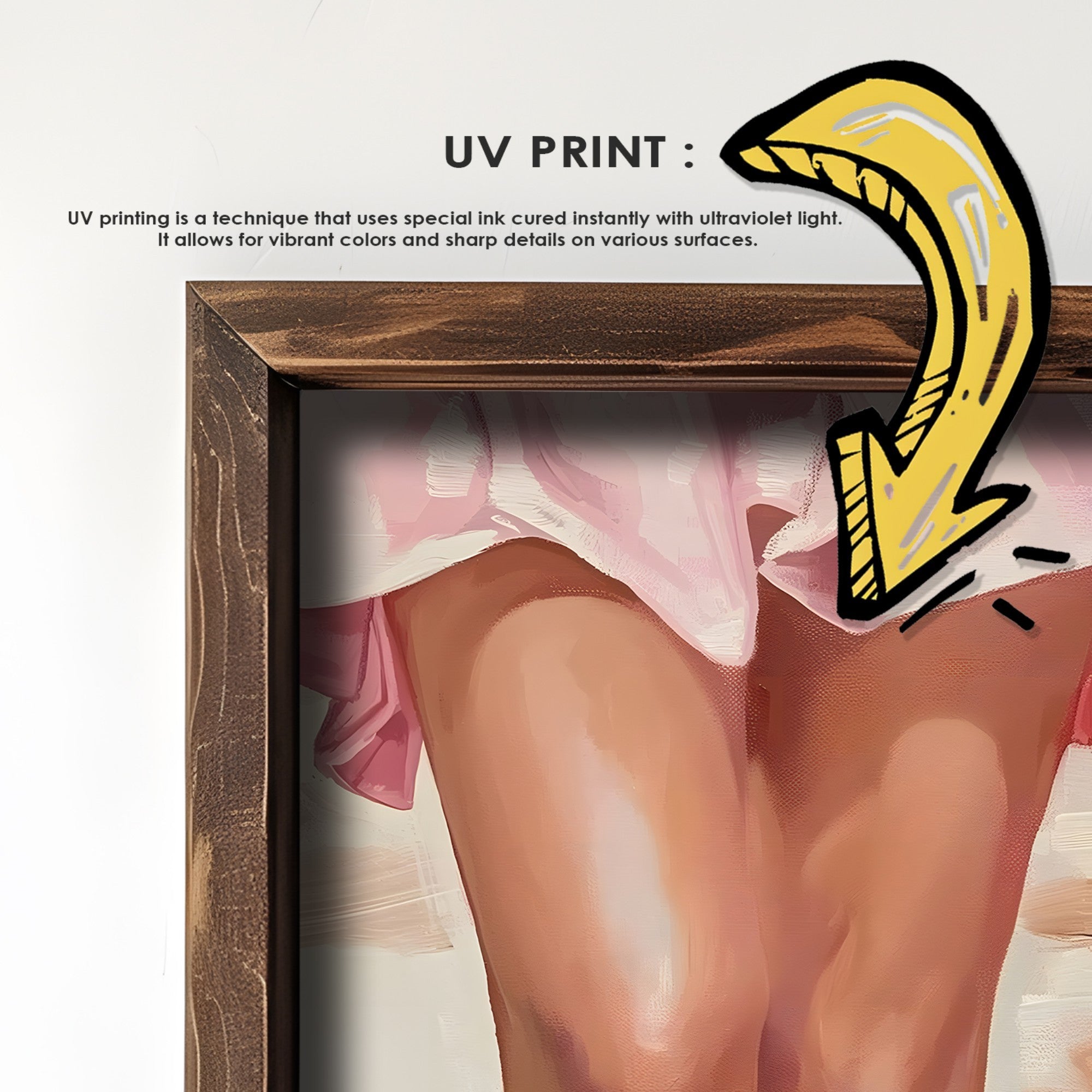 Quadro Decorativo MDF Emoldurado Multicolor GE088-L - Impressão UV em Madeira de Pinho 35x47cm