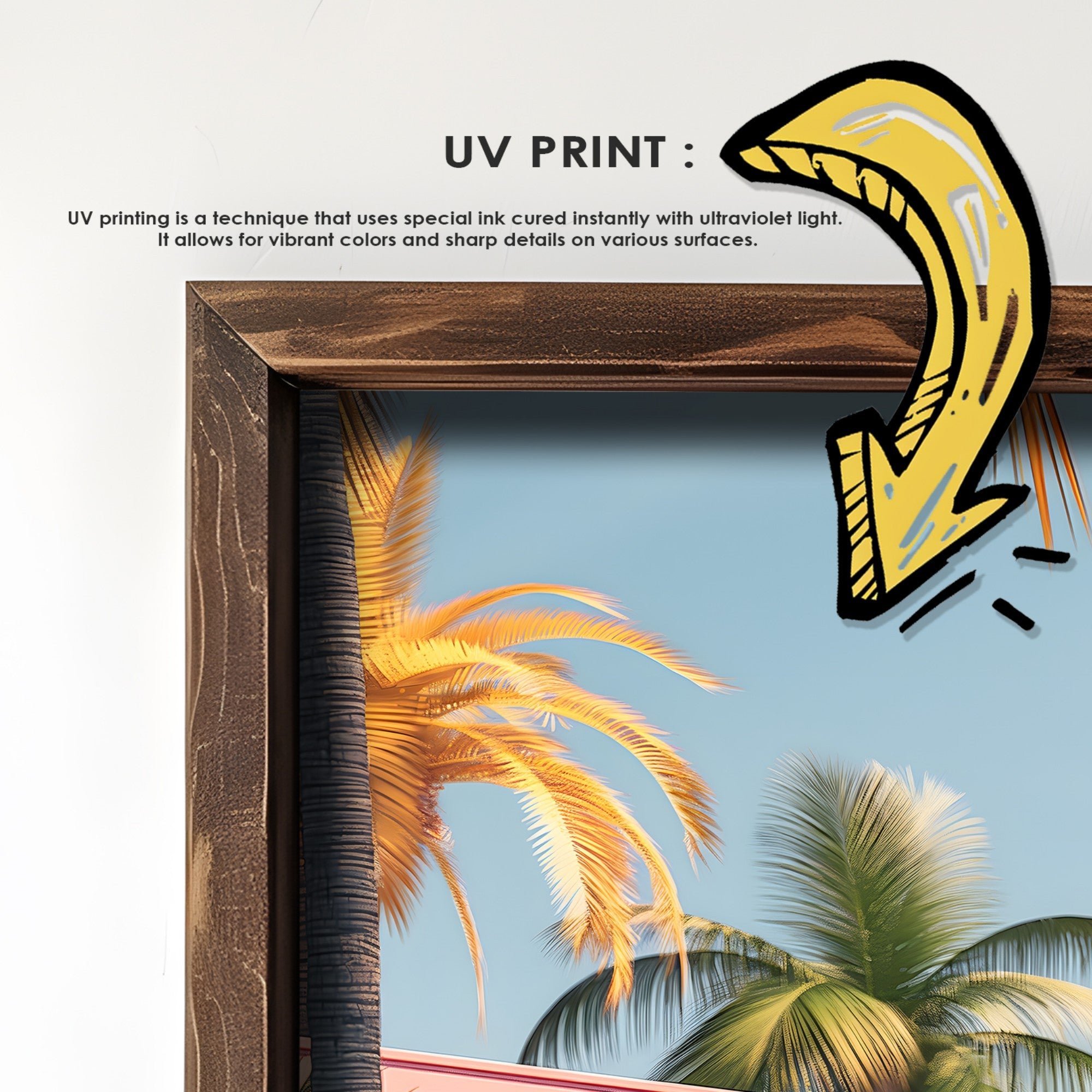 Quadro Decorativo MDF Emoldurado Multicolor GE093-L - Impressão UV em Madeira de Pinho 35x47cm