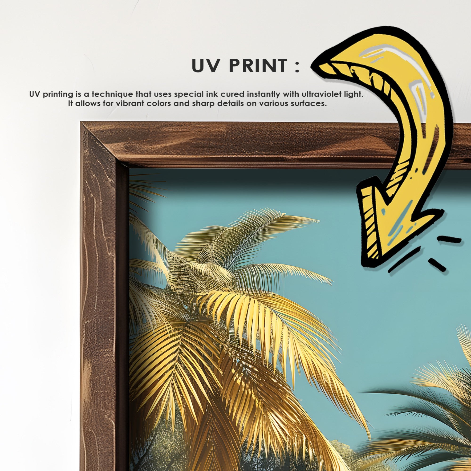 Quadro Decorativo MDF Emoldurado Multicolor 35x47cm - Impressão UV em Madeira de Pinho