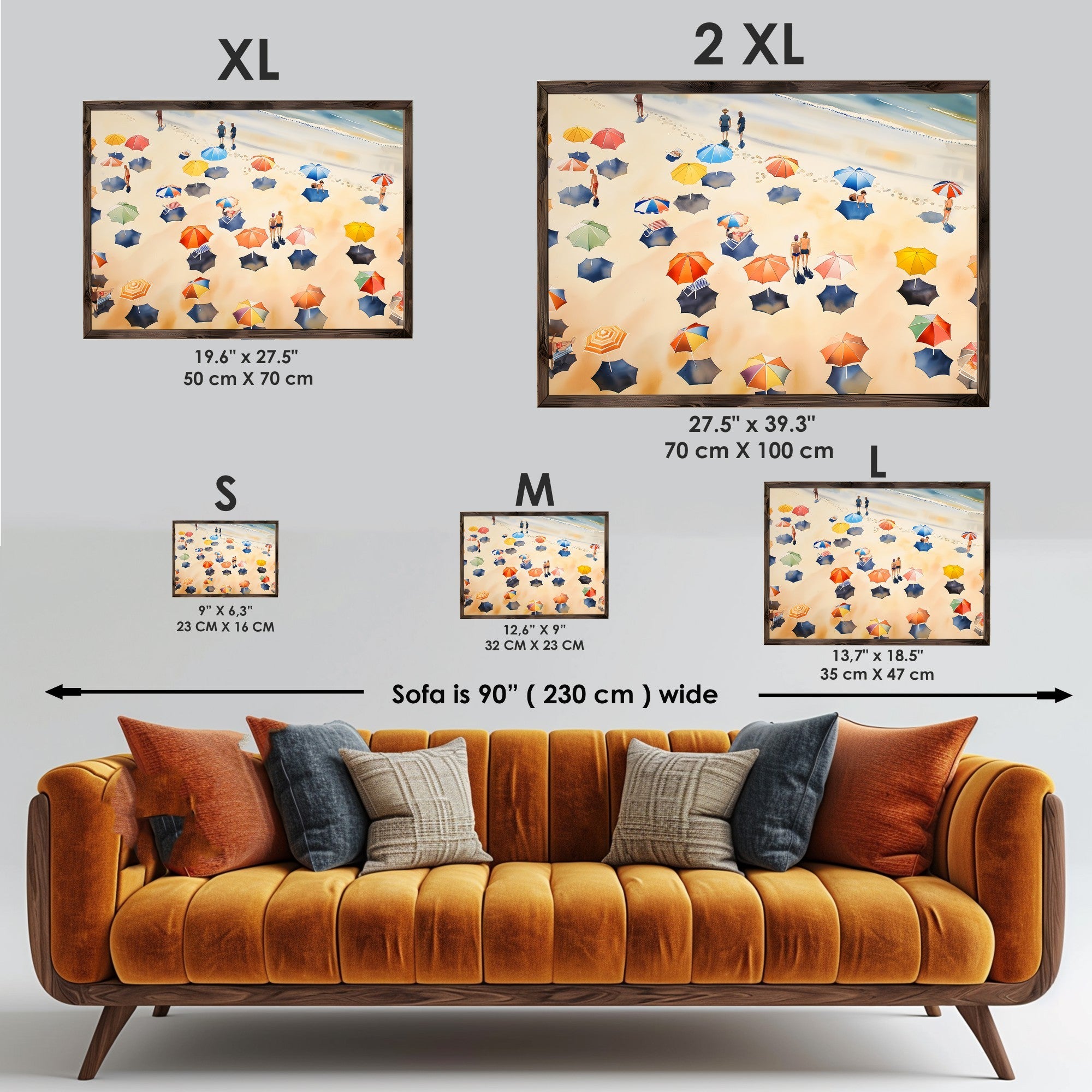 Quadro Decorativo MDF Emoldurado Multicolor GE096-L - Impressão UV em Madeira de Pinho 35x47cm