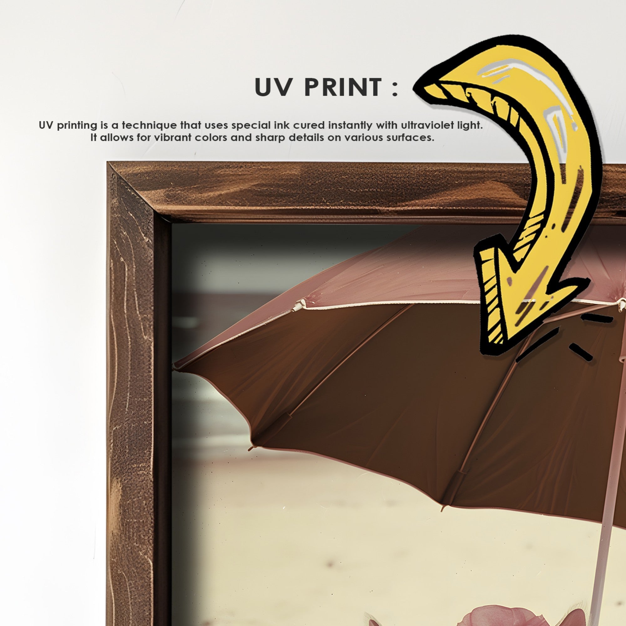 Quadro Decorativo MDF Emoldurado Multicolor GE098-L - Impressão UV em Madeira de Pinho 35x47cm