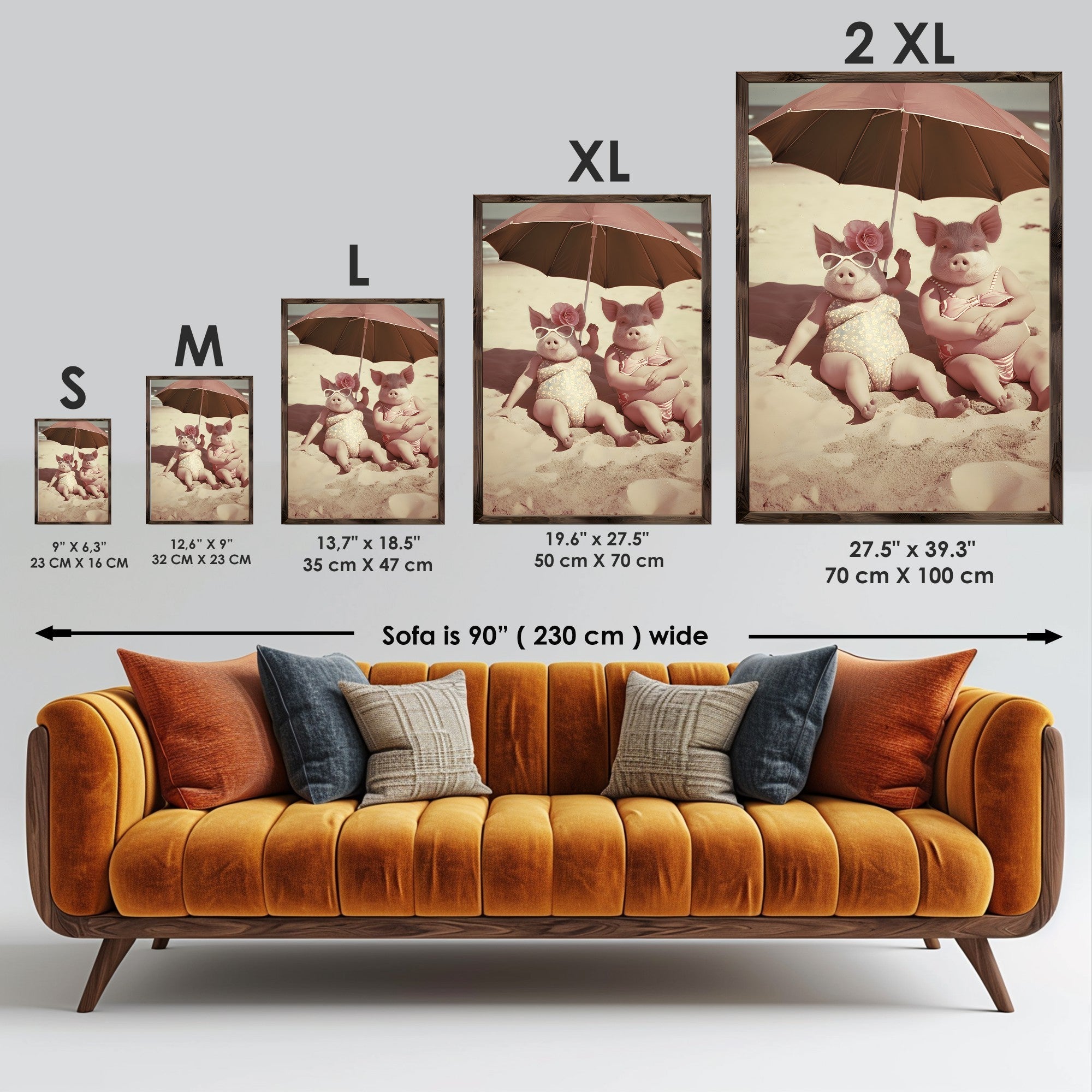 Quadro Decorativo MDF Emoldurado Multicolor GE098-L - Impressão UV em Madeira de Pinho 35x47cm