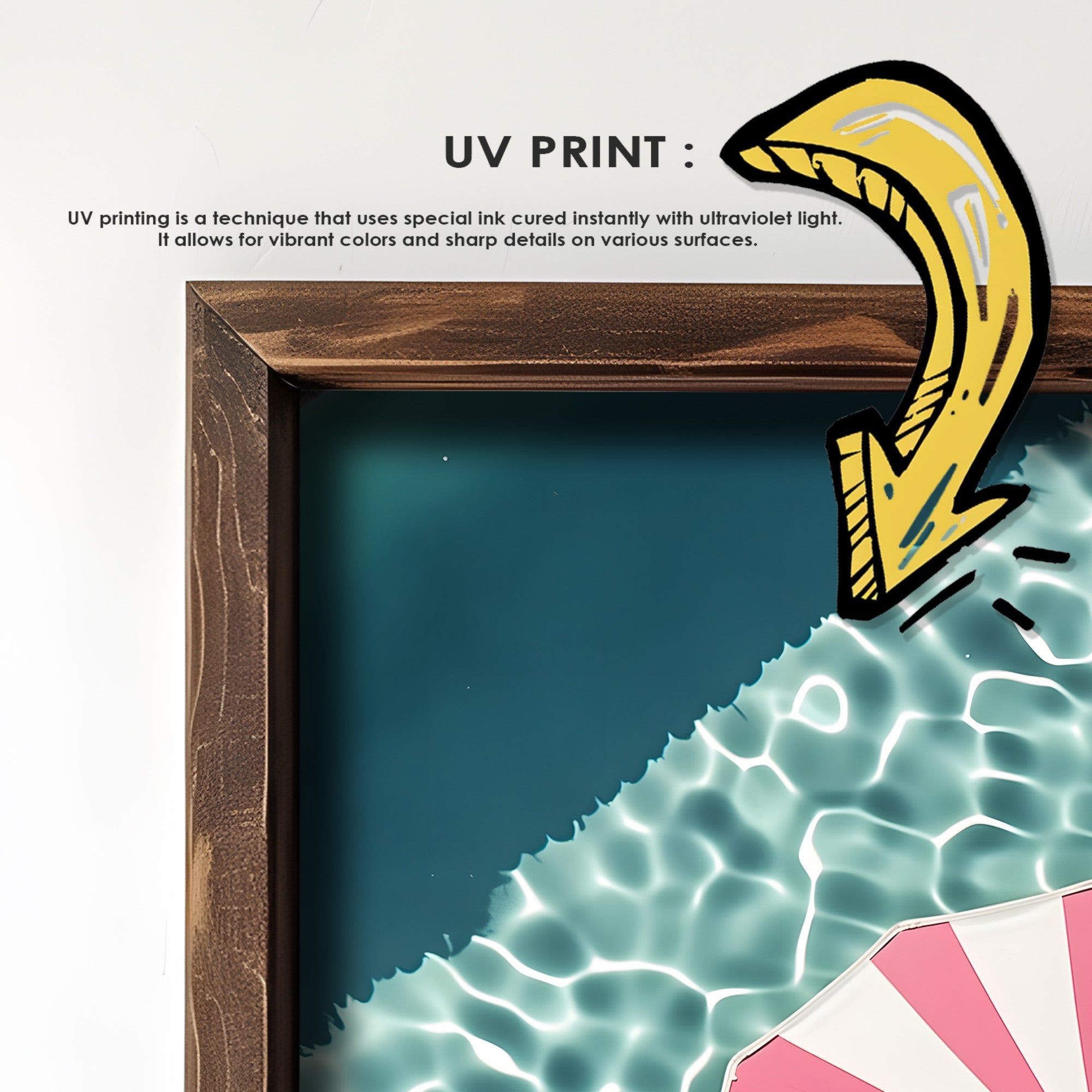 Quadro Decorativo MDF Emoldurado Multicolor GE100-L - Impressão UV em Madeira de Pinho 35x47cm