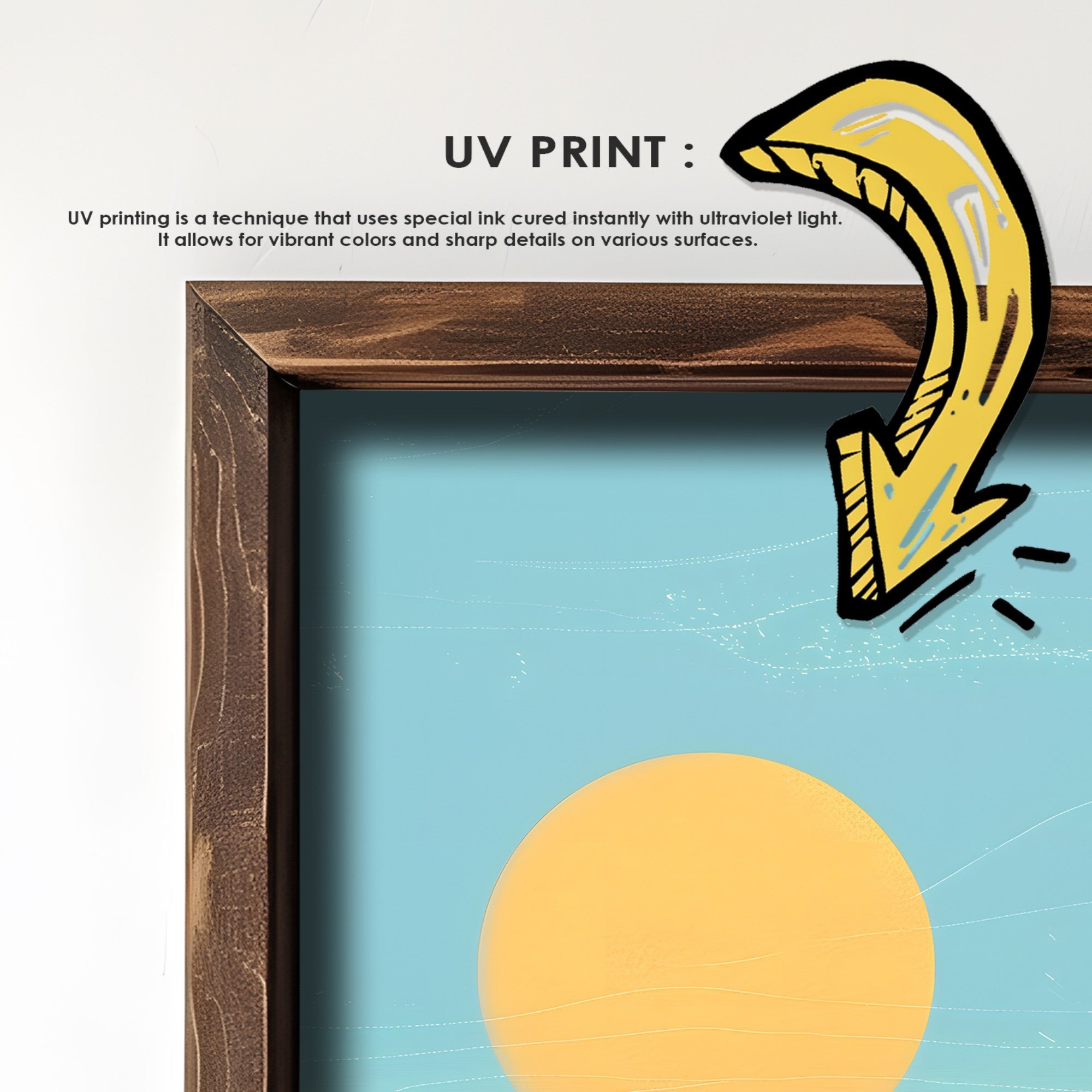 Quadro Decorativo MDF Emoldurado Multicolor GE101-L - Impressão UV em Madeira de Pinho 35x47cm