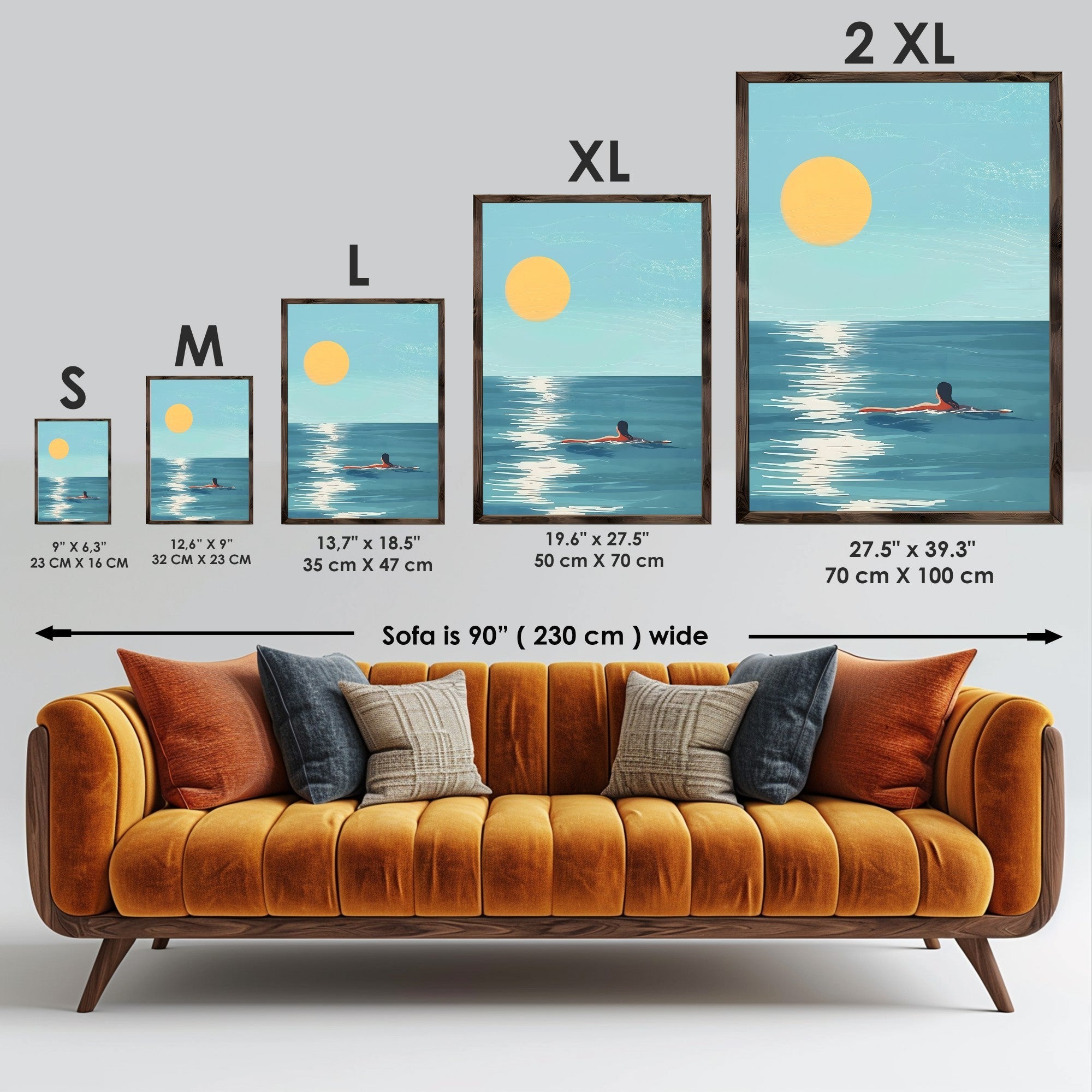 Quadro Decorativo MDF Emoldurado Multicolor GE101-L - Impressão UV em Madeira de Pinho 35x47cm