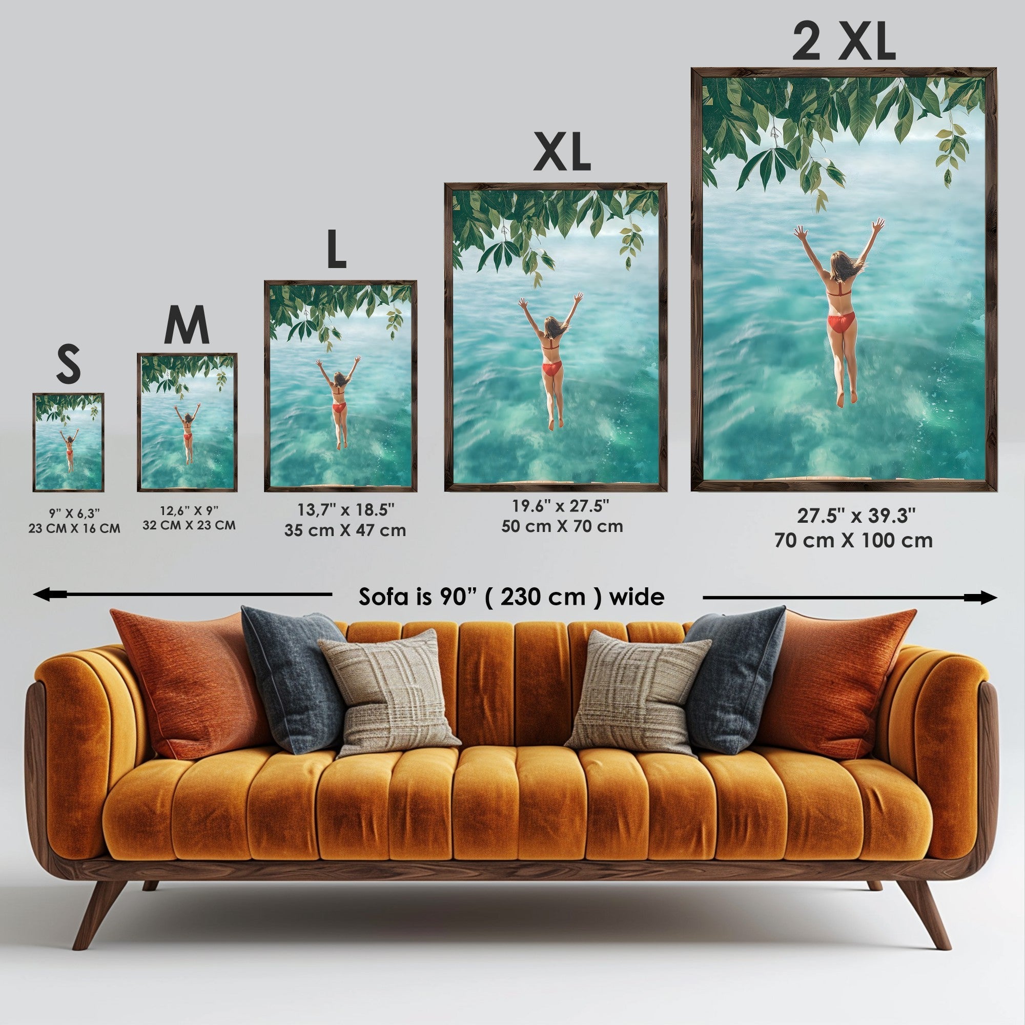 Quadro Decorativo MDF Emoldurado Multicolor GE102-L - Impressão UV em Madeira de Pinho 35x47cm