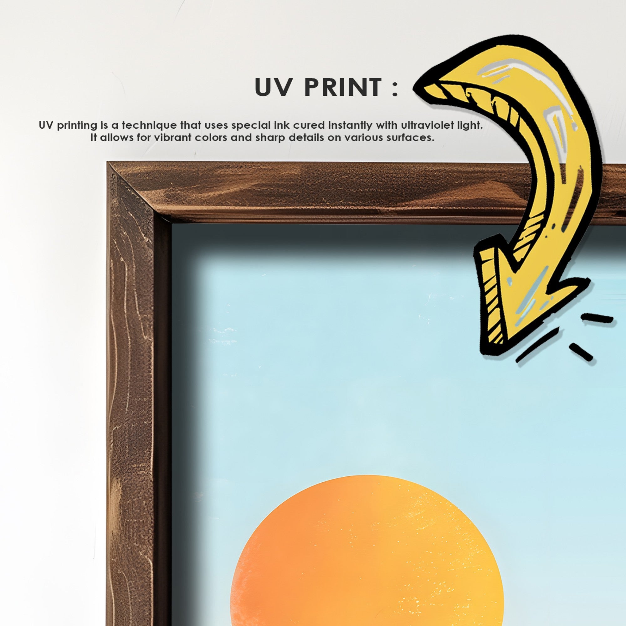 Quadro Decorativo MDF Emoldurado Multicolor GE103-L - Impressão UV em Madeira de Pinho 35x47cm