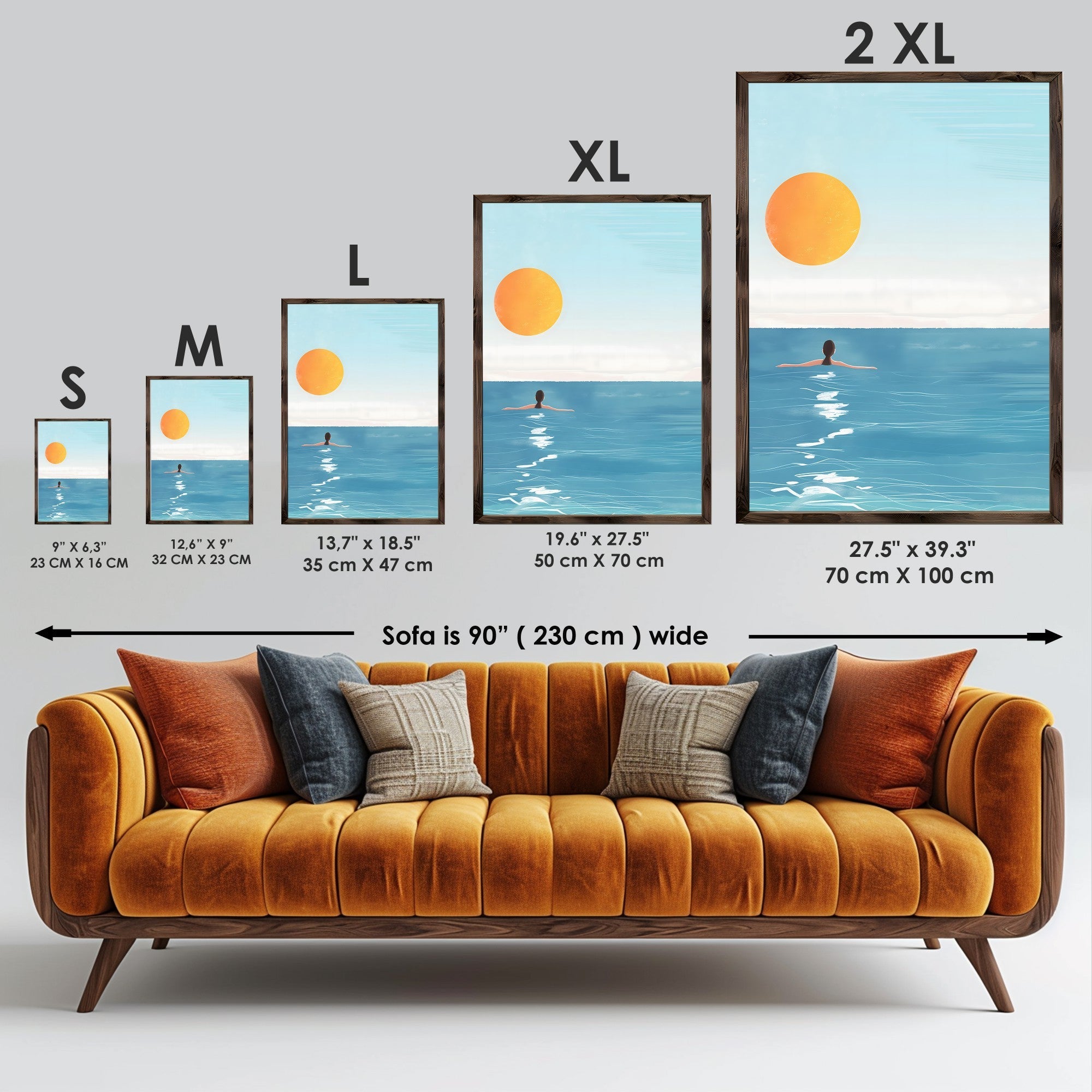 Quadro Decorativo MDF Emoldurado Multicolor GE103-L - Impressão UV em Madeira de Pinho 35x47cm