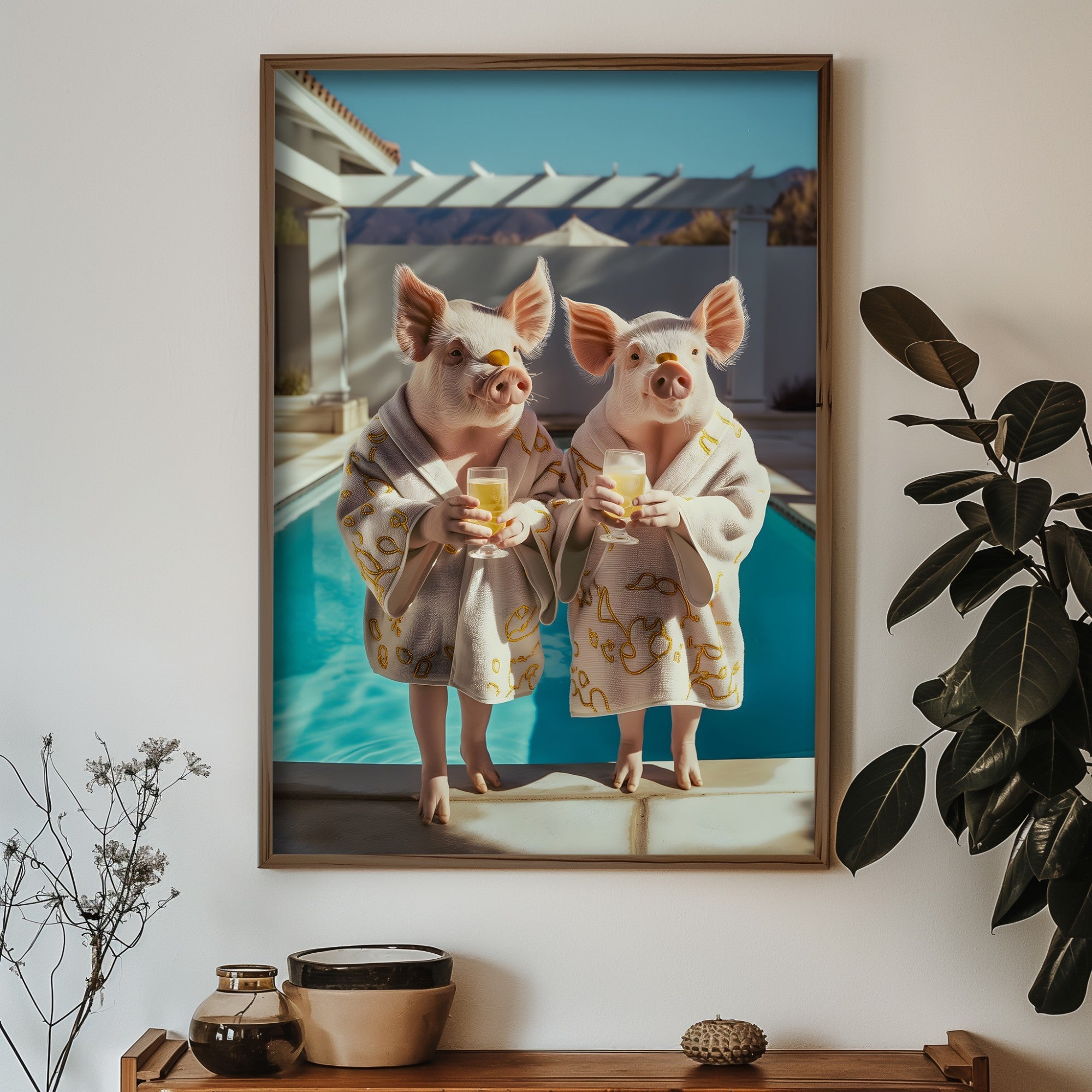 Quadro Decorativo MDF Emoldurado Multicolor GE104-L - Impressão UV em Madeira de Pinho 35x47cm