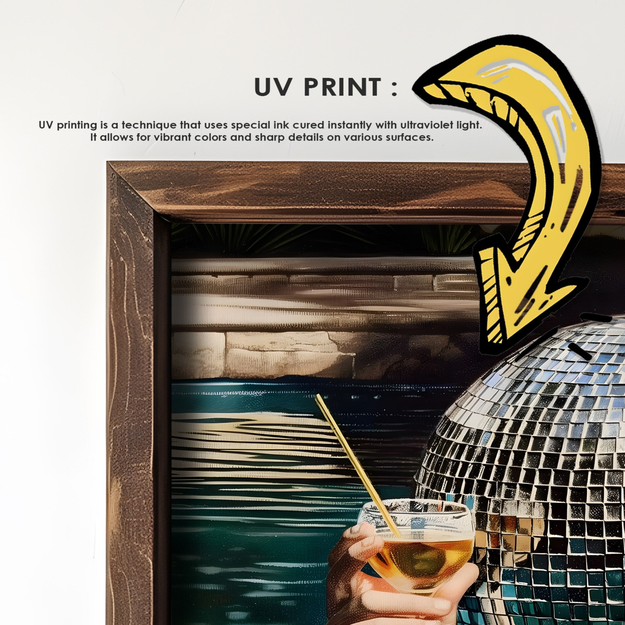 Quadro Decorativo MDF Emoldurado Multicolor GE105-L - Impressão UV em Madeira de Pinho 35x47cm