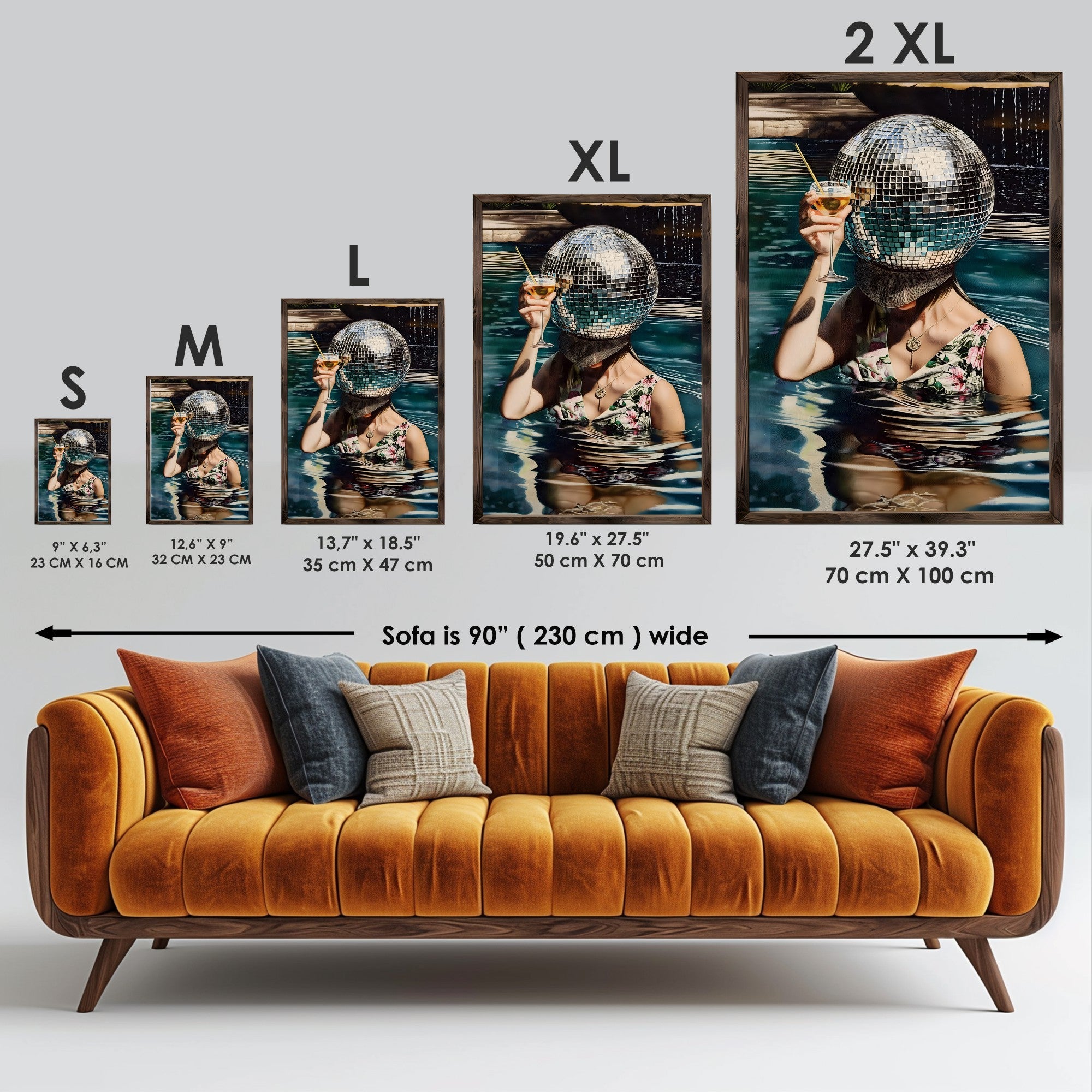 Quadro Decorativo MDF Emoldurado Multicolor GE105-L - Impressão UV em Madeira de Pinho 35x47cm