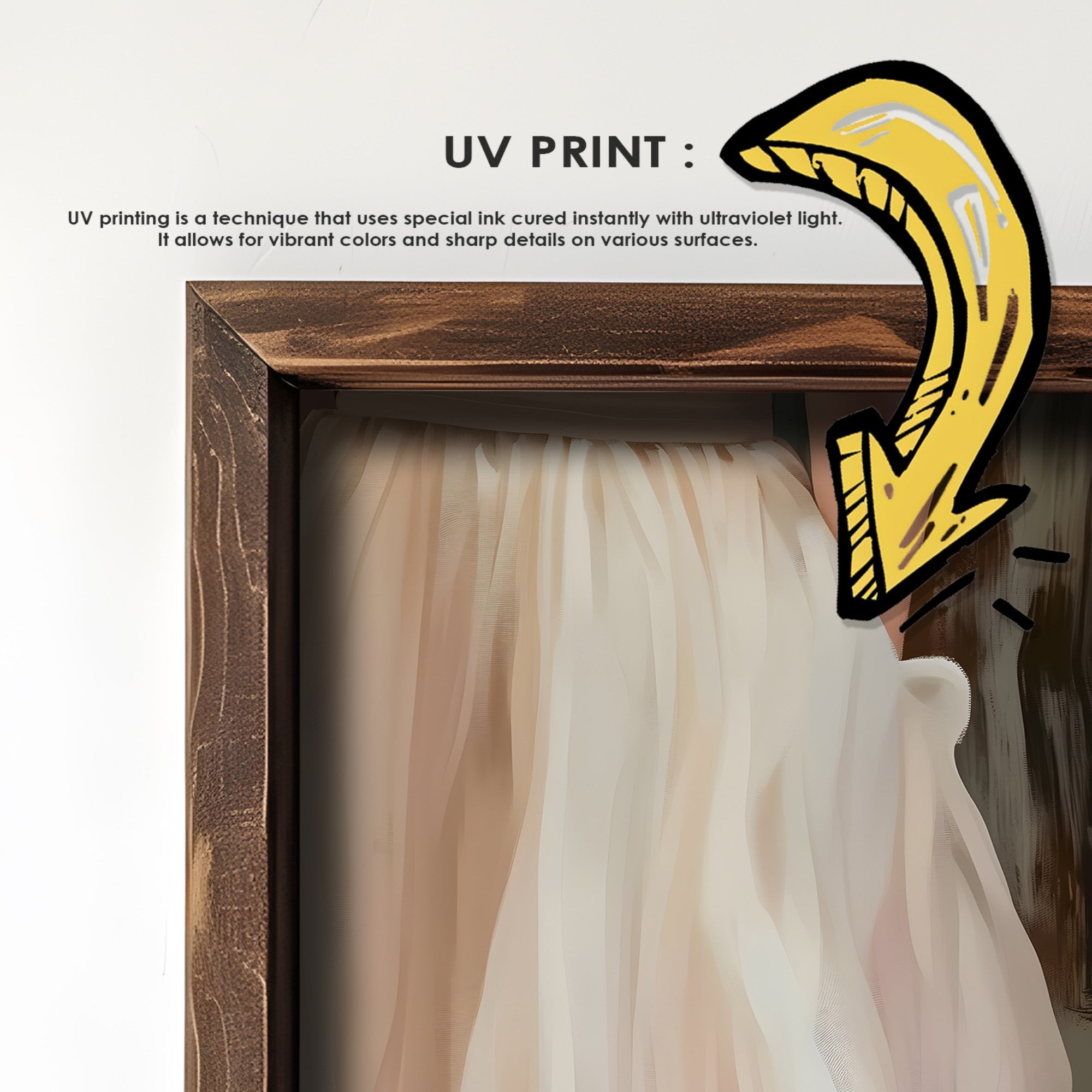 Quadro Decorativo MDF Emoldurado Multicolor GE106-L - Impressão UV em Madeira de Pinho 35x47cm