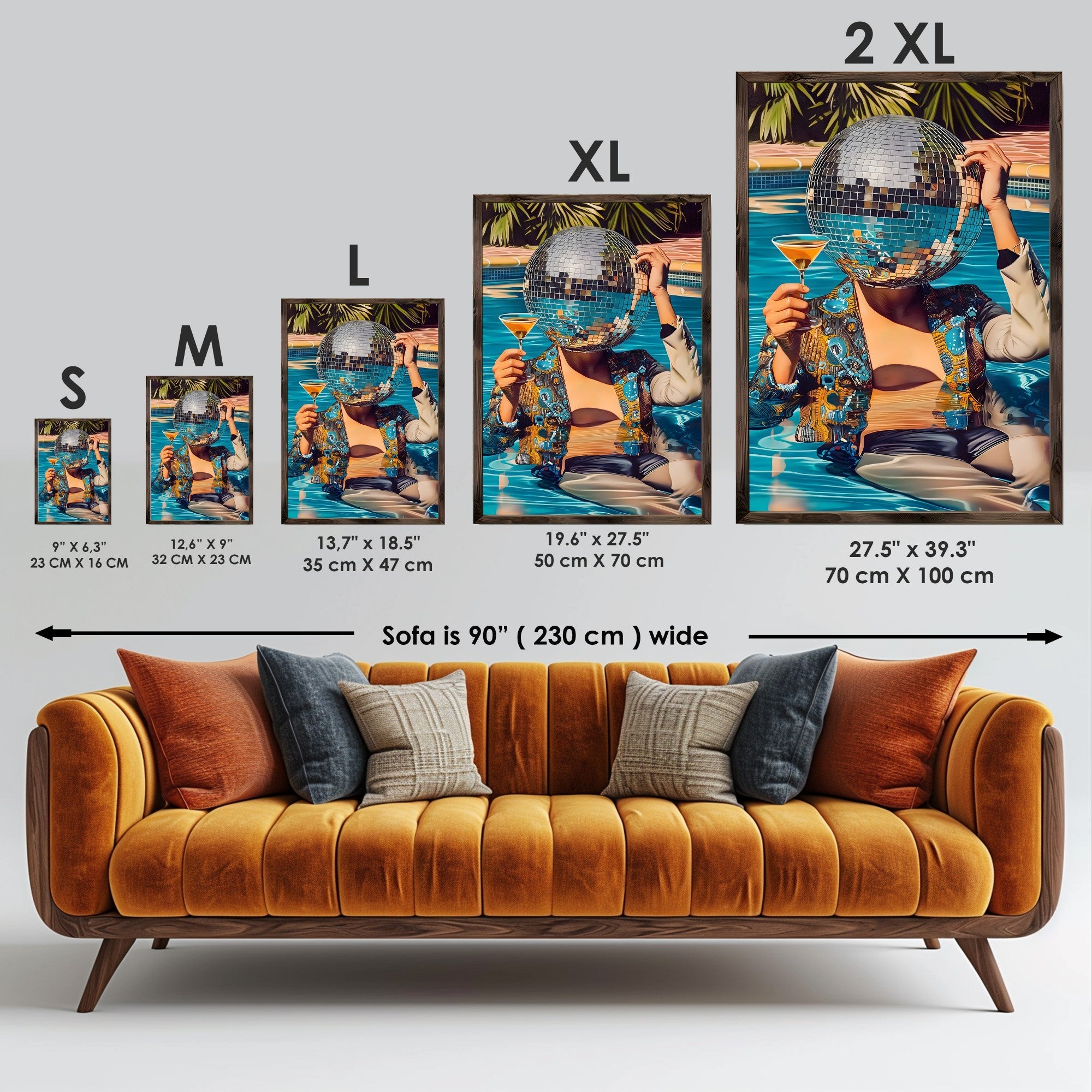 Quadro Decorativo MDF Emoldurado Multicolor GE108-L - Impressão UV em Madeira de Pinho 35x47cm