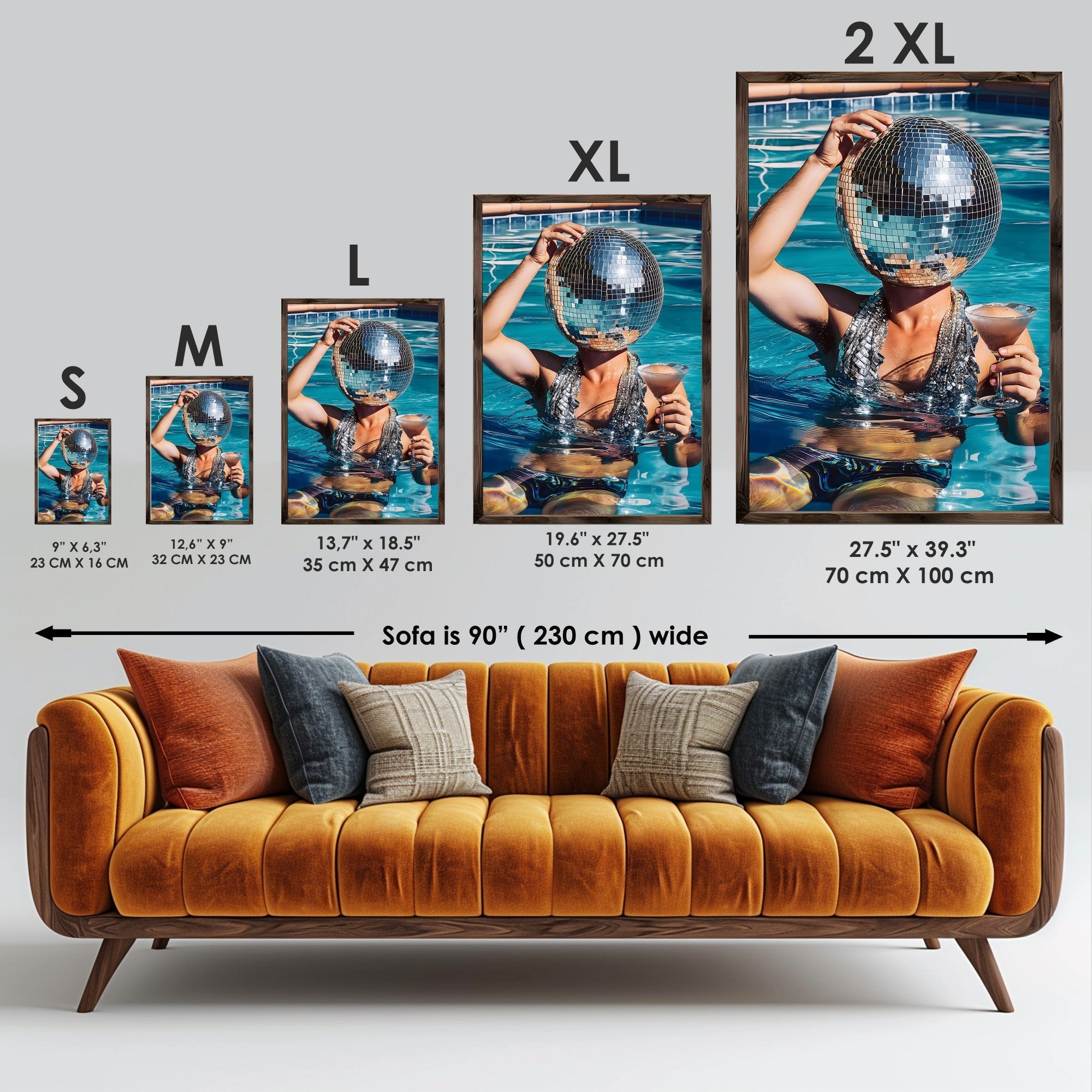 Quadro Decorativo MDF Emoldurado Multicolor GE109-L - Impressão UV em Madeira de Pinho 35x47cm