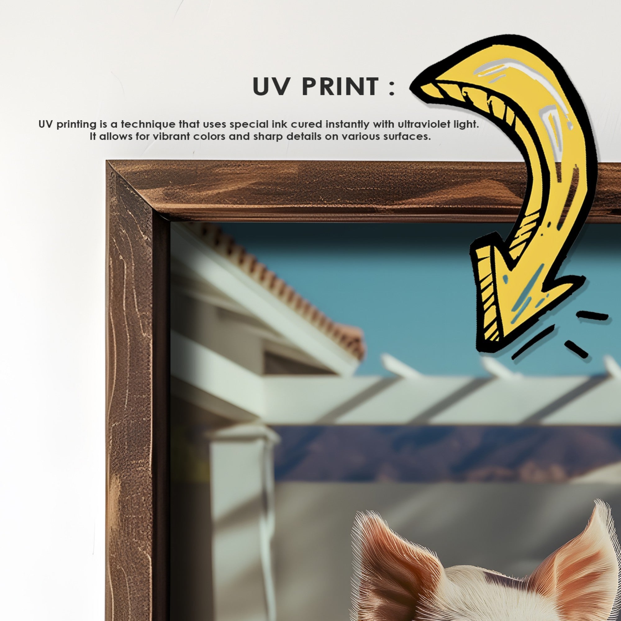 Quadro Decorativo MDF Emoldurado Multicolor GE111-L - Impressão UV em Madeira de Pinho 35x47cm