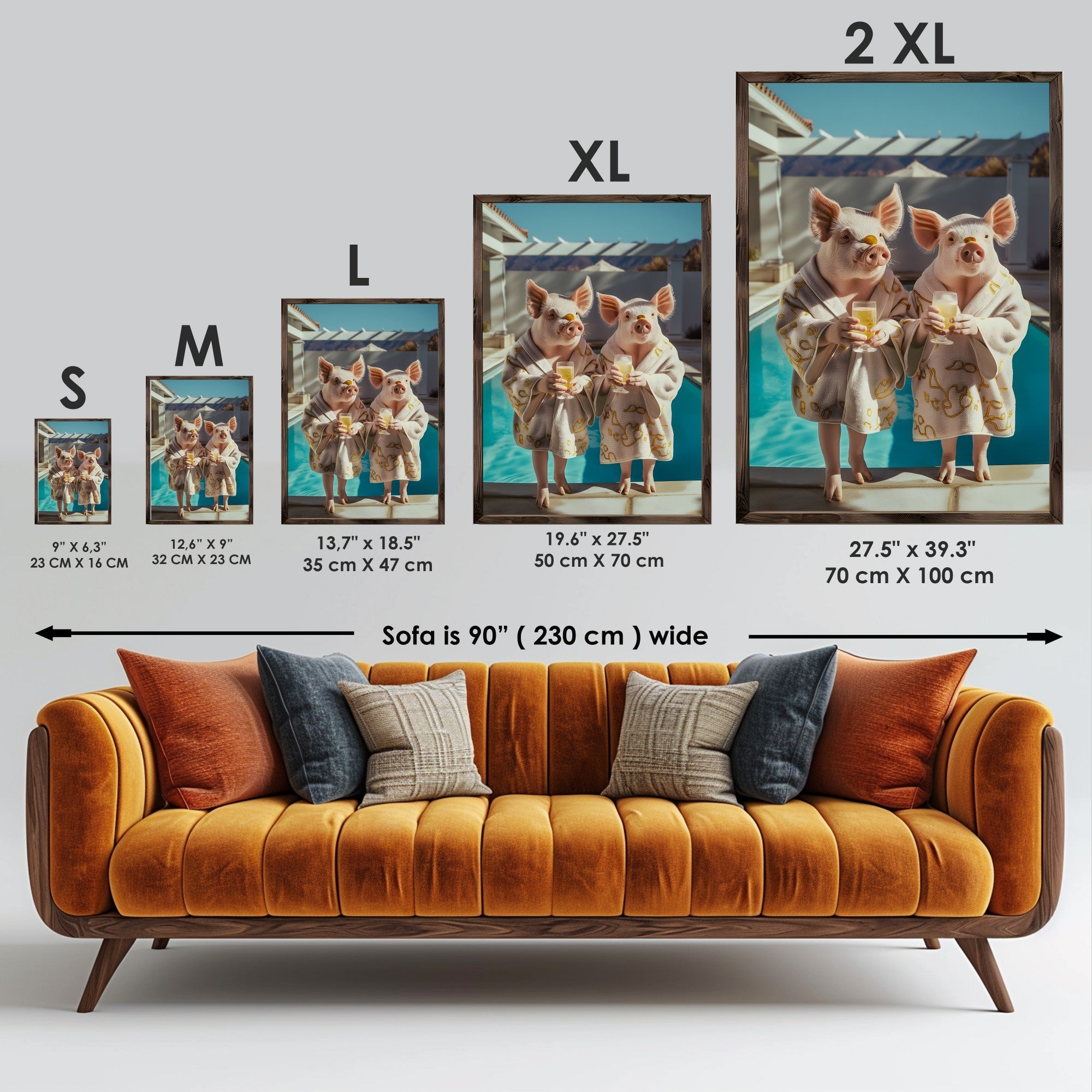 Quadro Decorativo MDF Emoldurado Multicolor GE111-L - Impressão UV em Madeira de Pinho 35x47cm