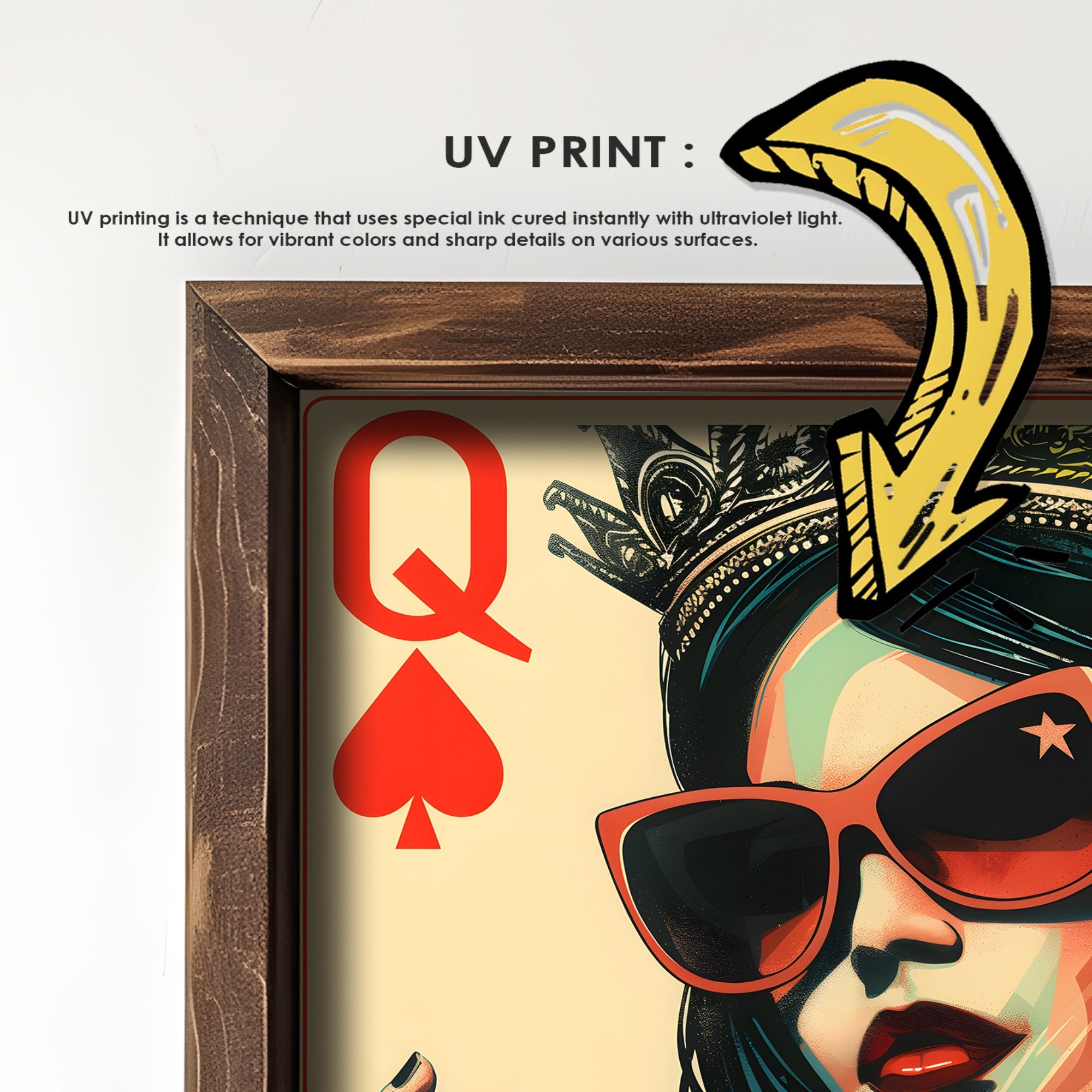 Quadro Decorativo MDF Emoldurado Multicolor GE114-L - Impressão UV em Madeira de Pinho 35x47cm