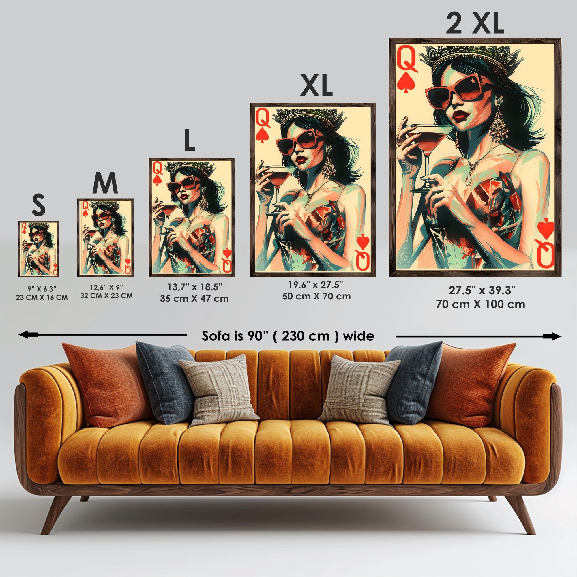 Quadro Decorativo MDF Emoldurado Multicolor GE114-L - Impressão UV em Madeira de Pinho 35x47cm