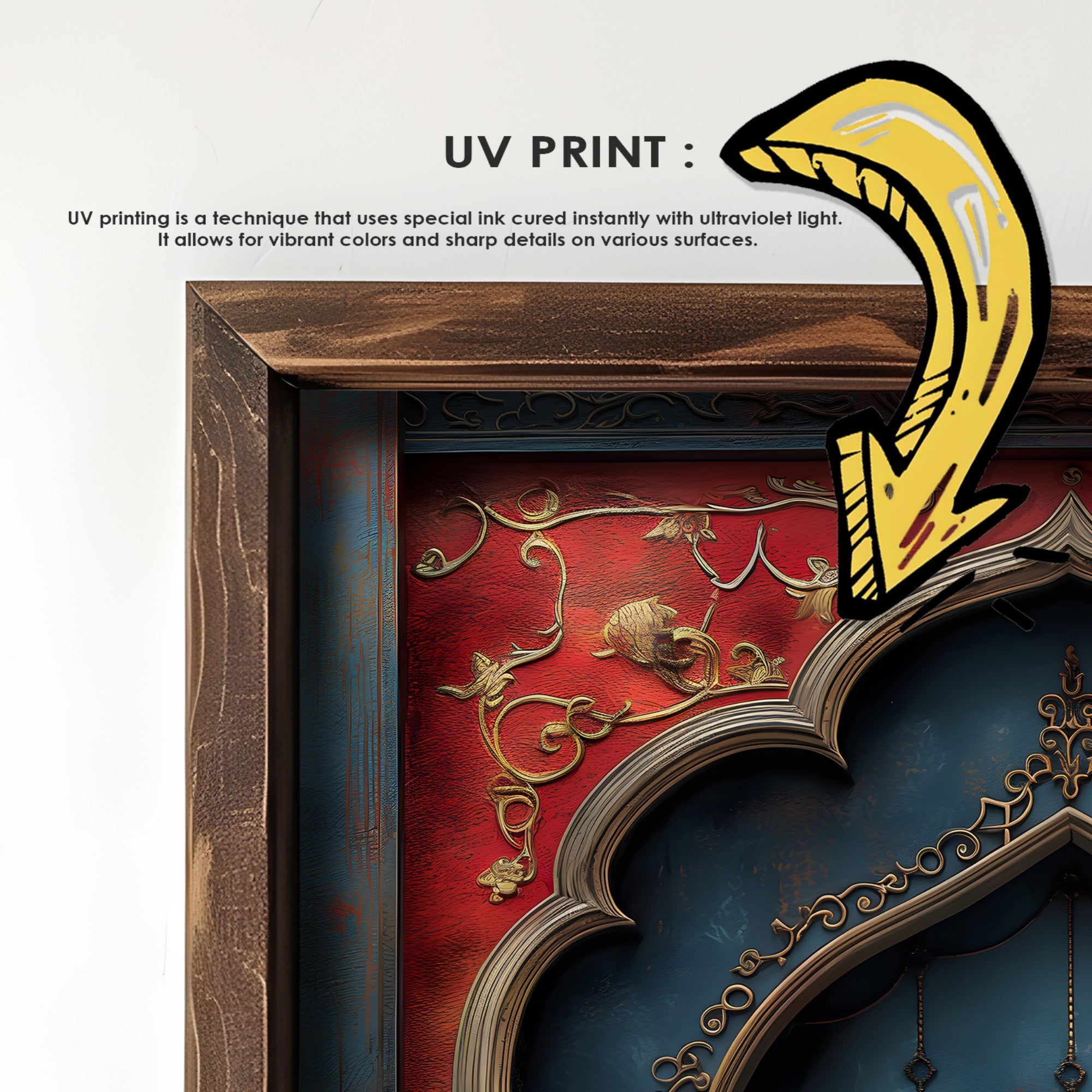 Quadro Decorativo MDF Emoldurado GE116-L Multicolor 35x47cm - Impressão UV em Madeira de Pinho