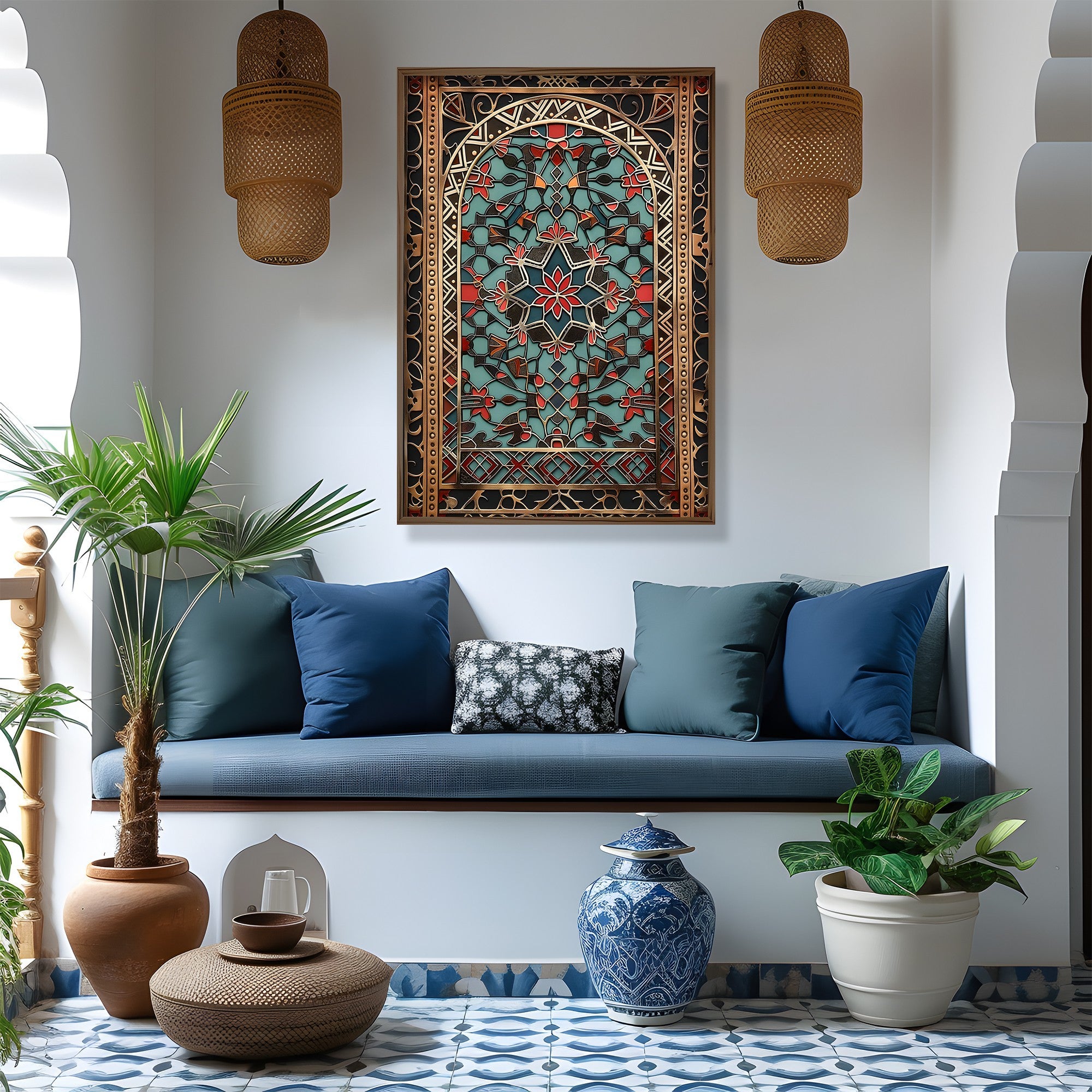 Quadro Decorativo MDF Emoldurado Multicolor GE117-L - Impressão UV em Madeira de Pinho 35x47cm