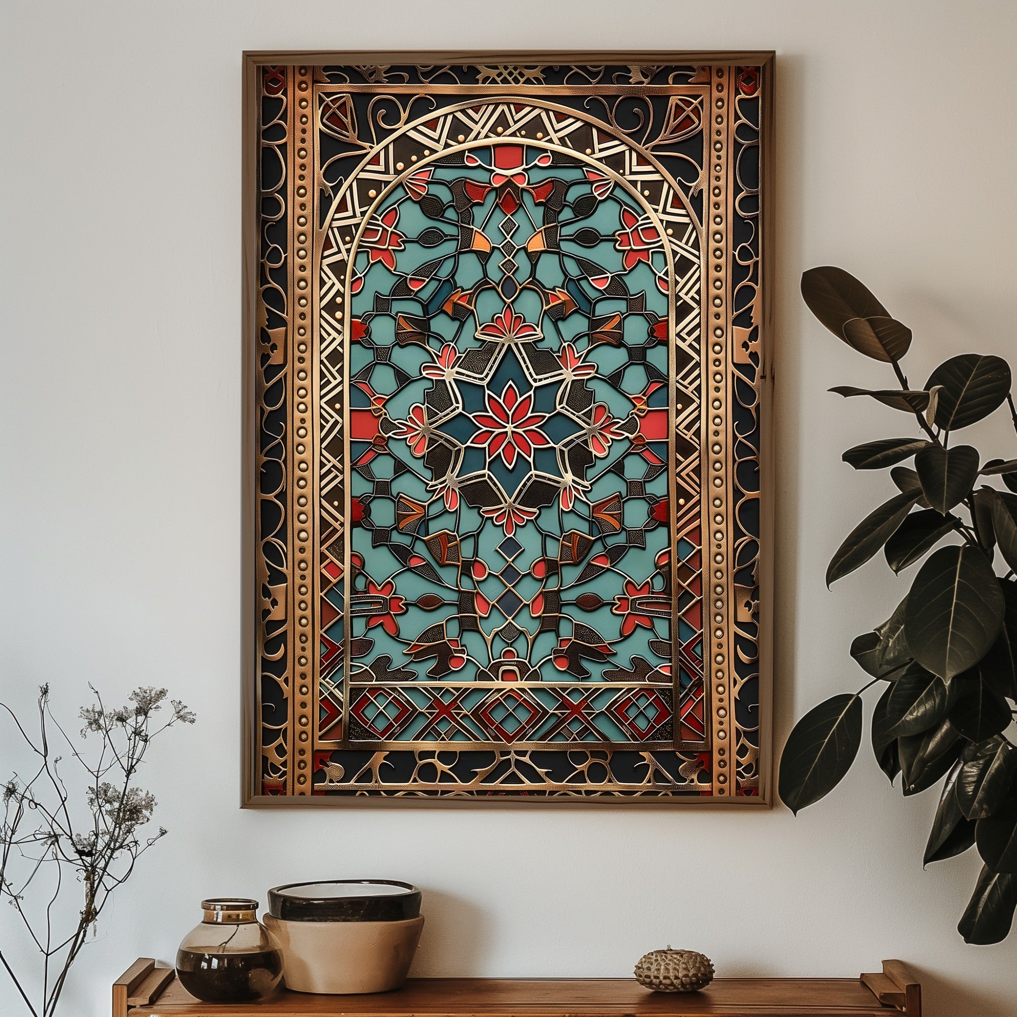 Quadro Decorativo MDF Emoldurado Multicolor GE117-L - Impressão UV em Madeira de Pinho 35x47cm