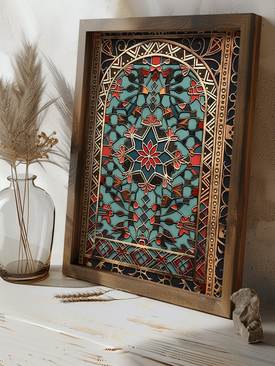 Quadro Decorativo MDF Emoldurado Multicolor GE117-L - Impressão UV em Madeira de Pinho 35x47cm