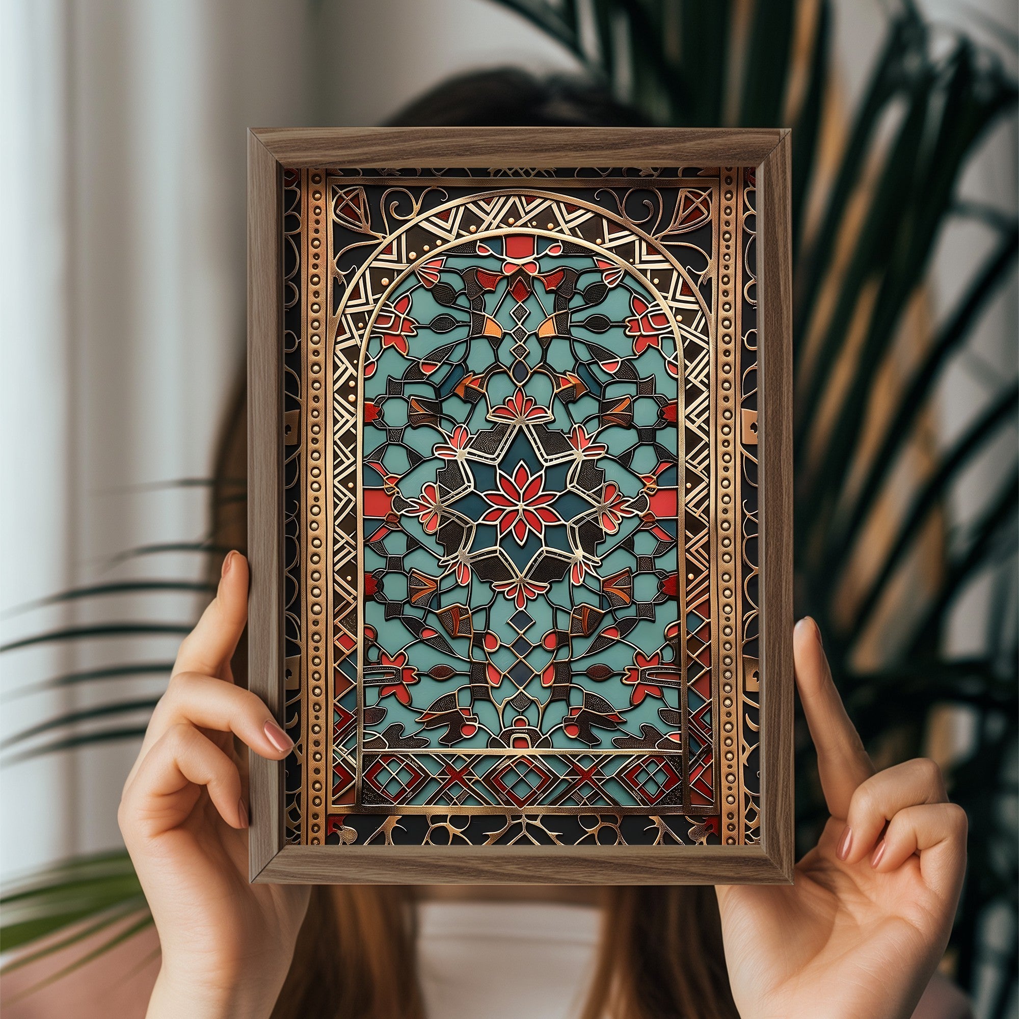 Quadro Decorativo MDF Emoldurado Multicolor GE117-L - Impressão UV em Madeira de Pinho 35x47cm