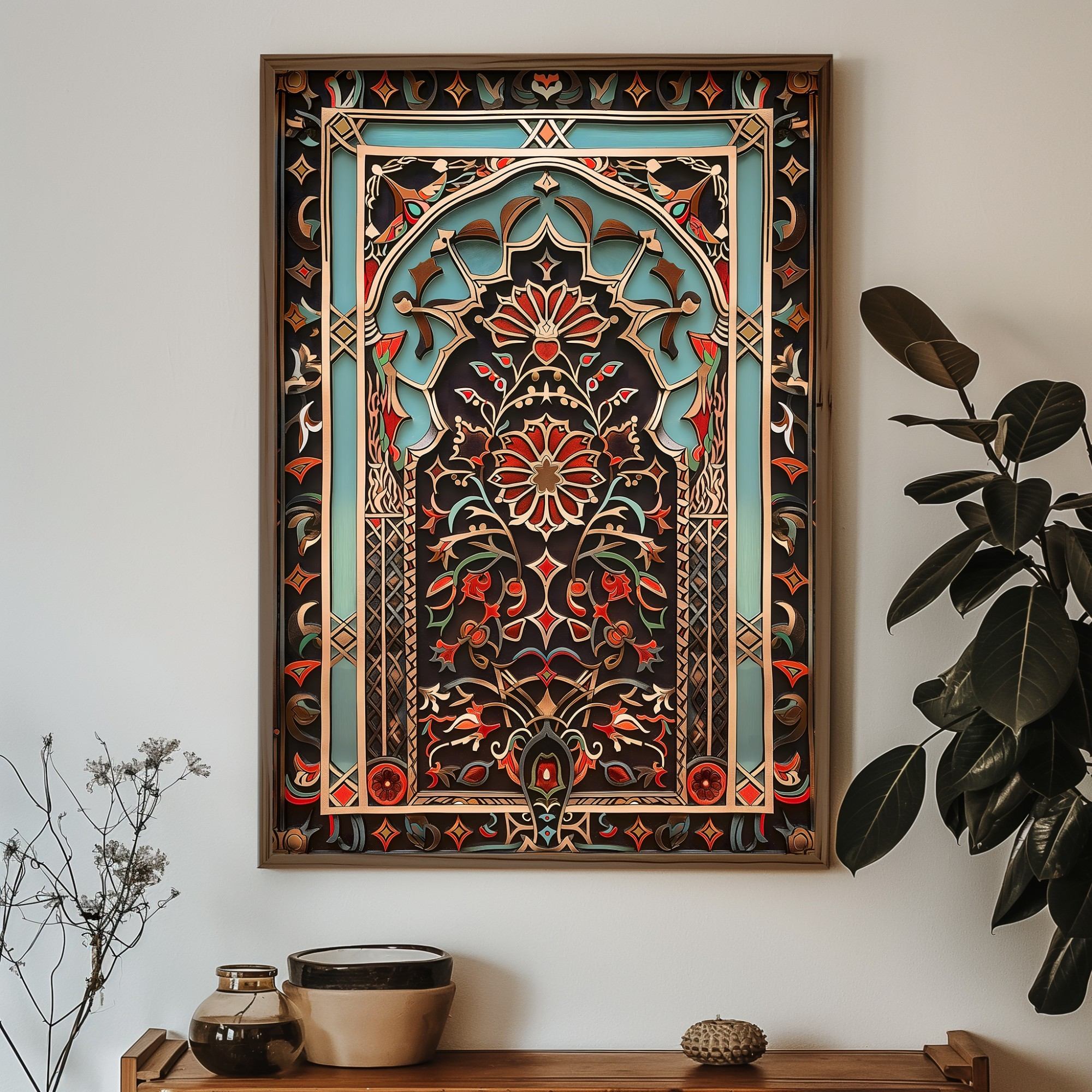 Quadro Decorativo MDF Emoldurado Multicolor GE118-L - Impressão UV em Madeira de Pinho 35x47cm