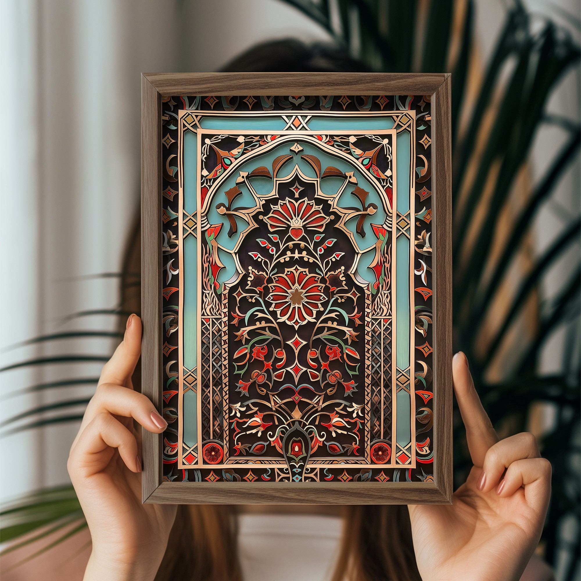 Quadro Decorativo MDF Emoldurado Multicolor GE118-L - Impressão UV em Madeira de Pinho 35x47cm