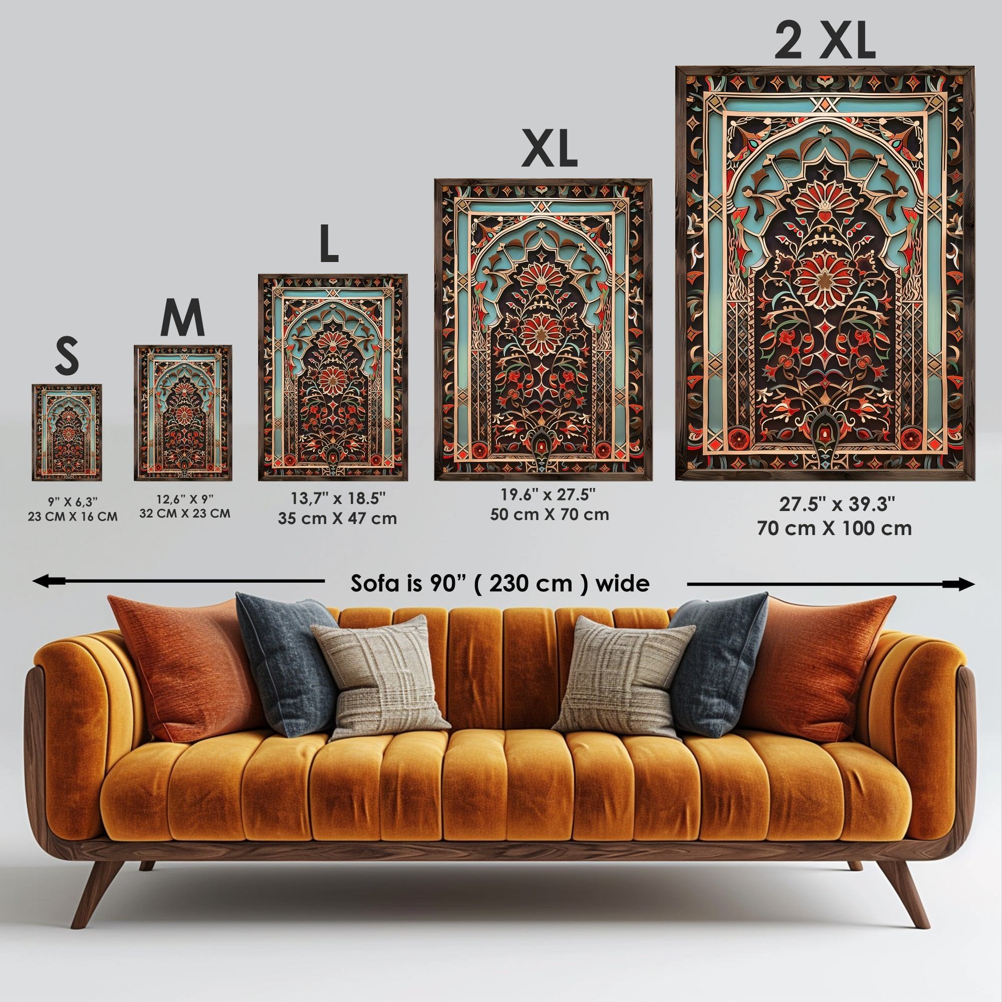 Quadro Decorativo MDF Emoldurado Multicolor GE118-L - Impressão UV em Madeira de Pinho 35x47cm