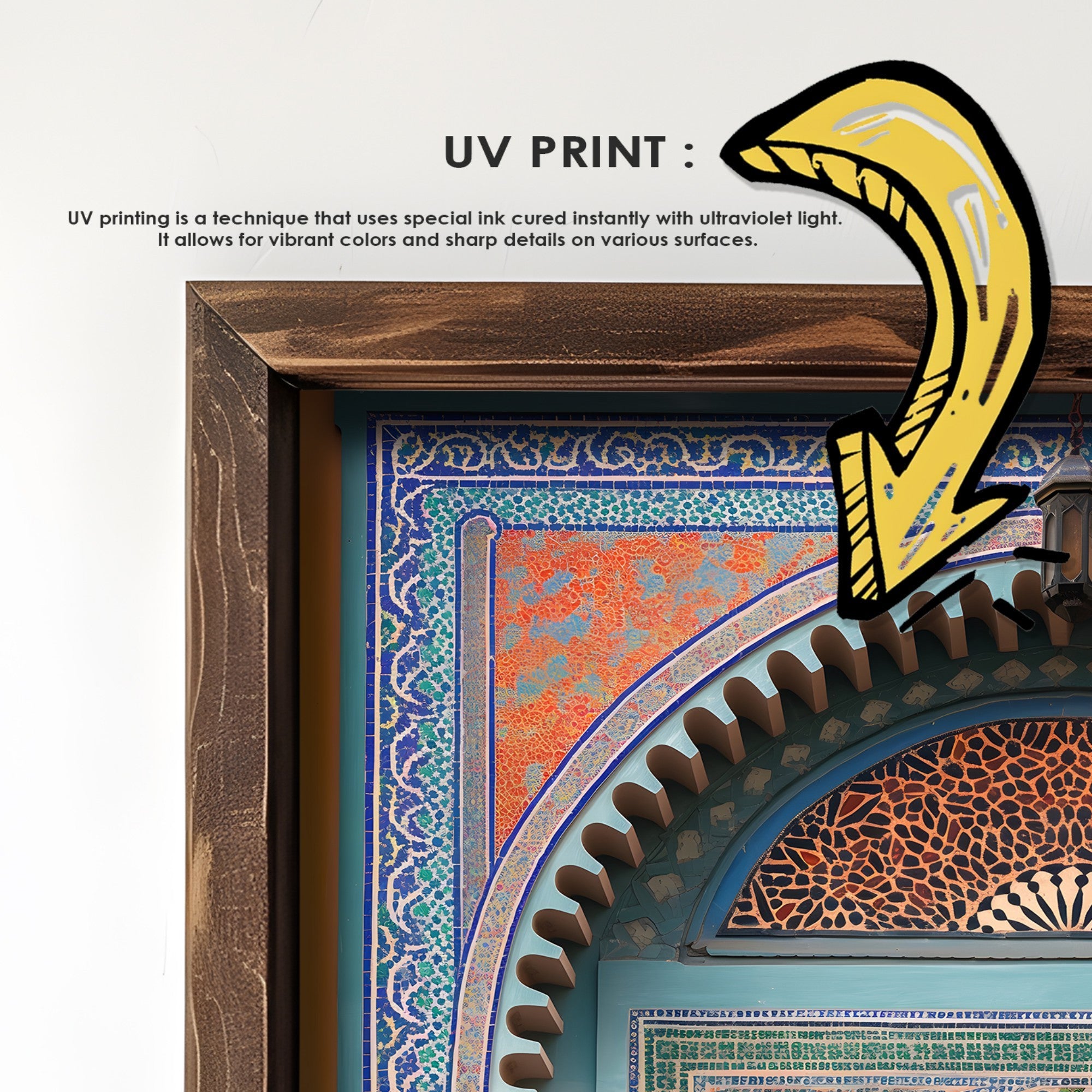 Quadro Decorativo MDF Emoldurado Multicolor GE119-L - Impressão UV em Madeira de Pinho 35x47cm