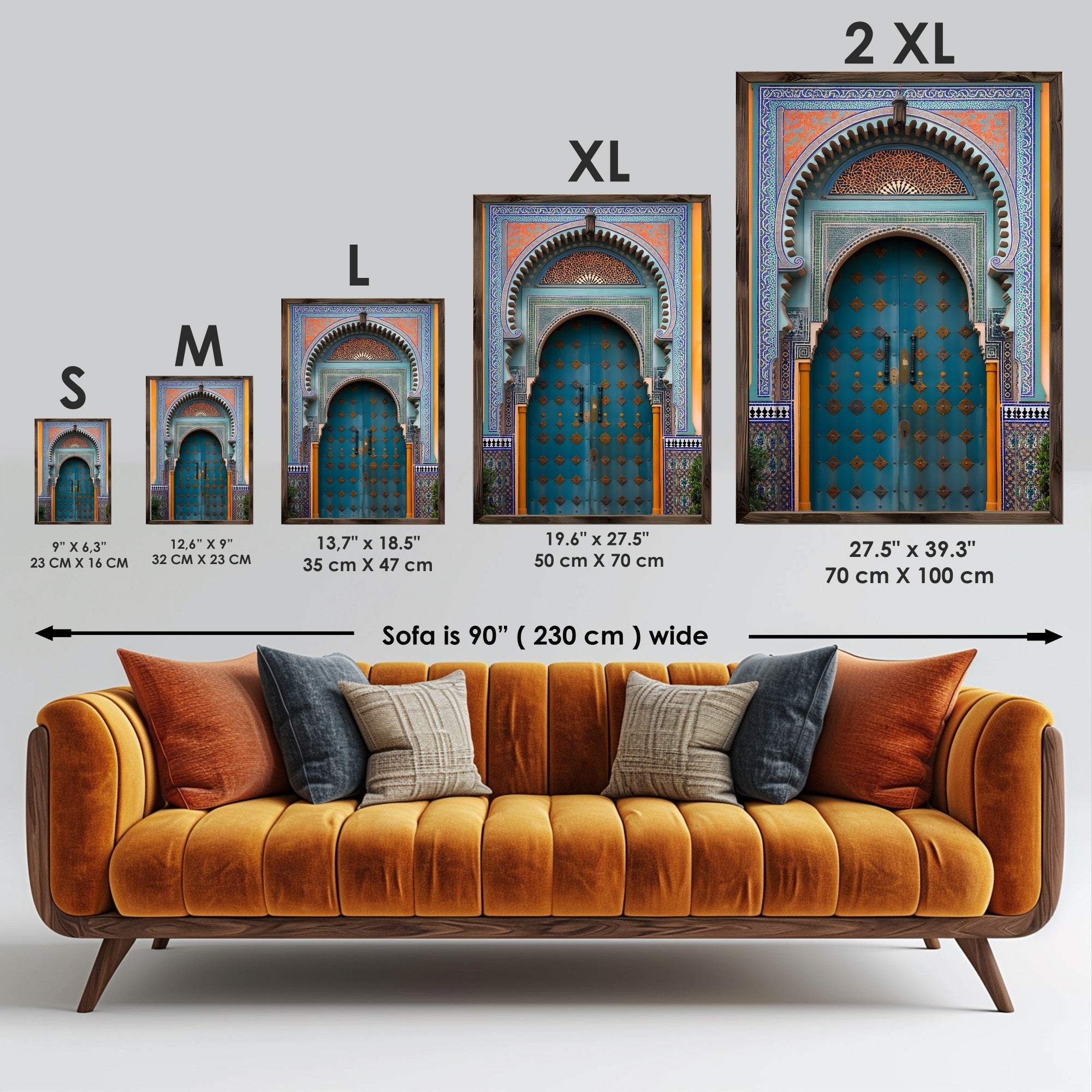 Quadro Decorativo MDF Emoldurado Multicolor GE119-L - Impressão UV em Madeira de Pinho 35x47cm