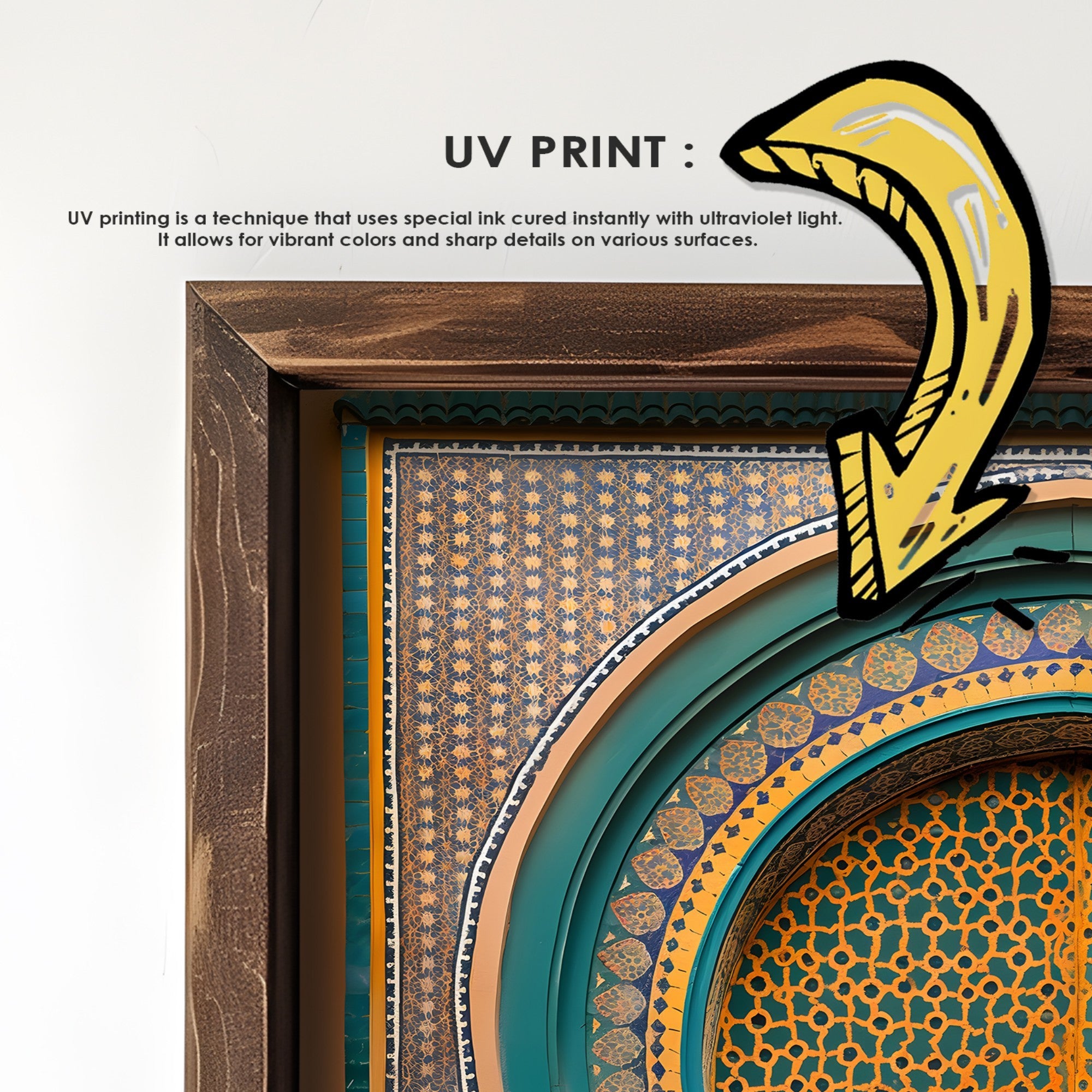 Quadro Decorativo MDF Emoldurado GE120-L Multicolor 35x47cm - Impressão UV em Madeira de Pinho